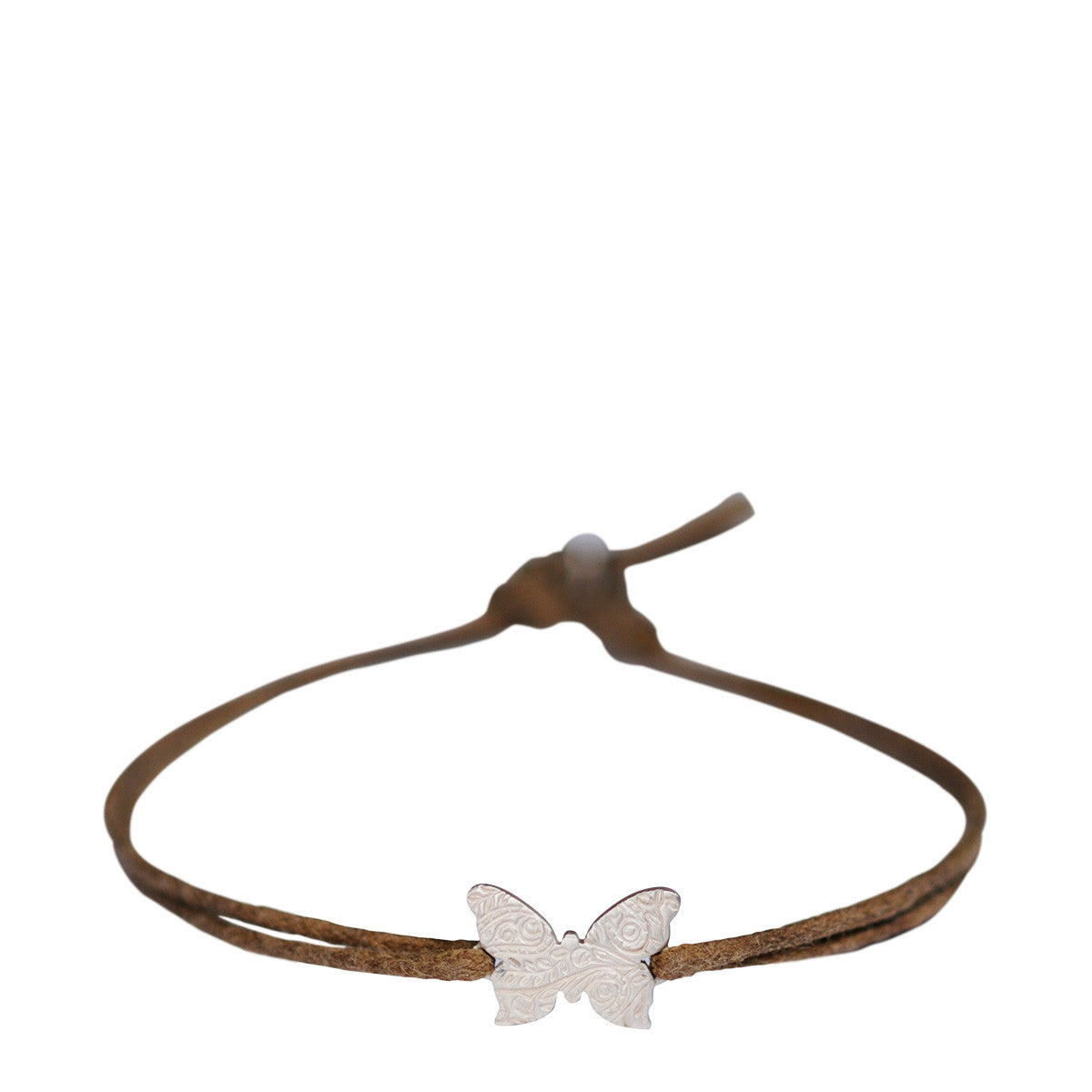 Sterling Silver Paisley Butterfly Charm Bracelet with Adjustable Cord - Perfect for Women's Fashion, Gifts & Boho Style Jewelry