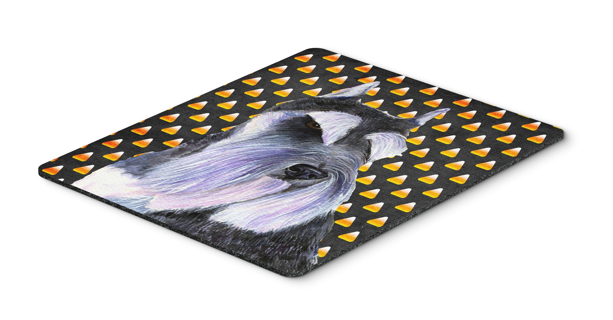 Caroline's Treasures SS4270MP Schnauzer Candy Corn Halloween Portrait Mouse Pad - Large Washable Non-Slip Desk Mat for Home Office, Gaming & Computer Work | Perfect Gift for Dog Lovers & Halloween Decor