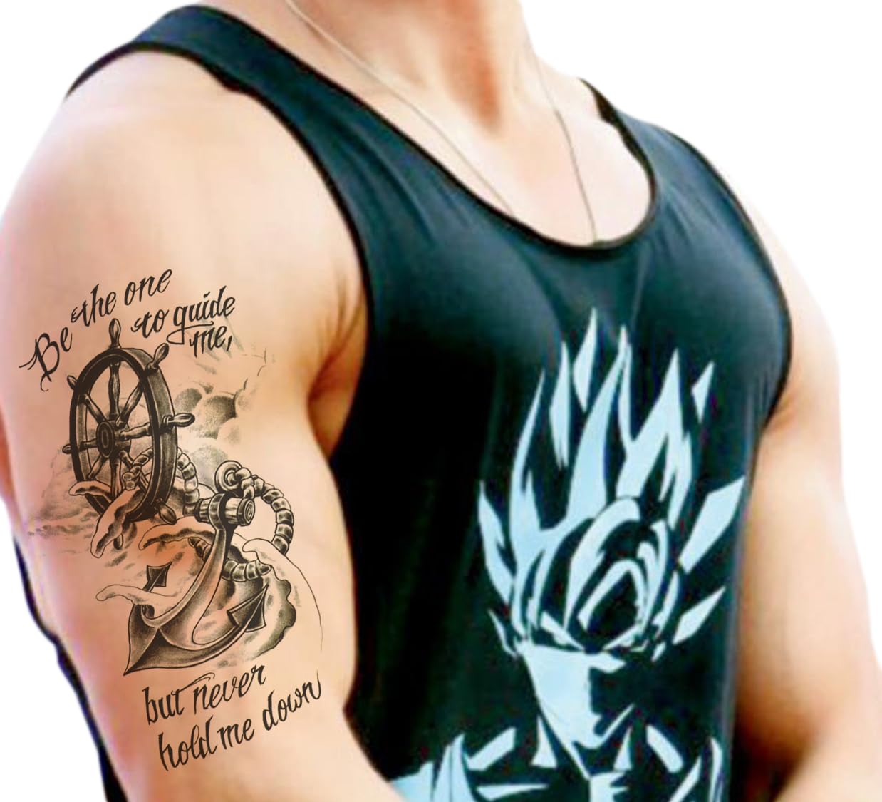 Waterproof Temporary Tattoo Stickers for Men, Women, Boys & Girls - 3D Realistic Flowers, Butterflies, Stars, Angels, Wolves & Armband Designs (21x12cm) | Perfect for Parties, Halloween, Cosplay & Body Art
