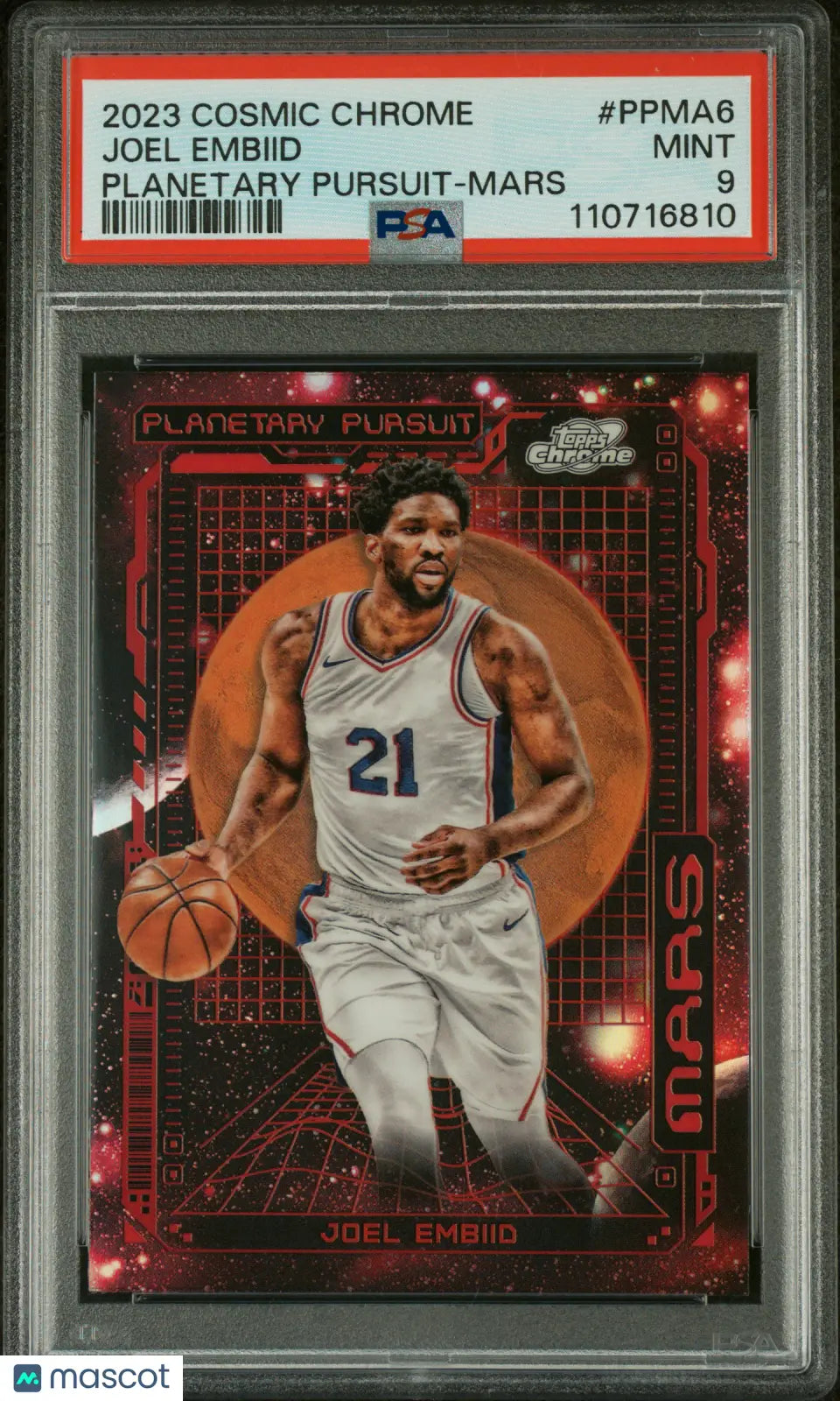 2023 Topps Cosmic Chrome Basketball Planetary Pursuit Joel Embiid Mars PSA 9 Graded Card - Rare Collectible for NBA Fans & Sports Memorabilia Enthusiasts - Perfect for Display, Investment, and Trading Cards Collections