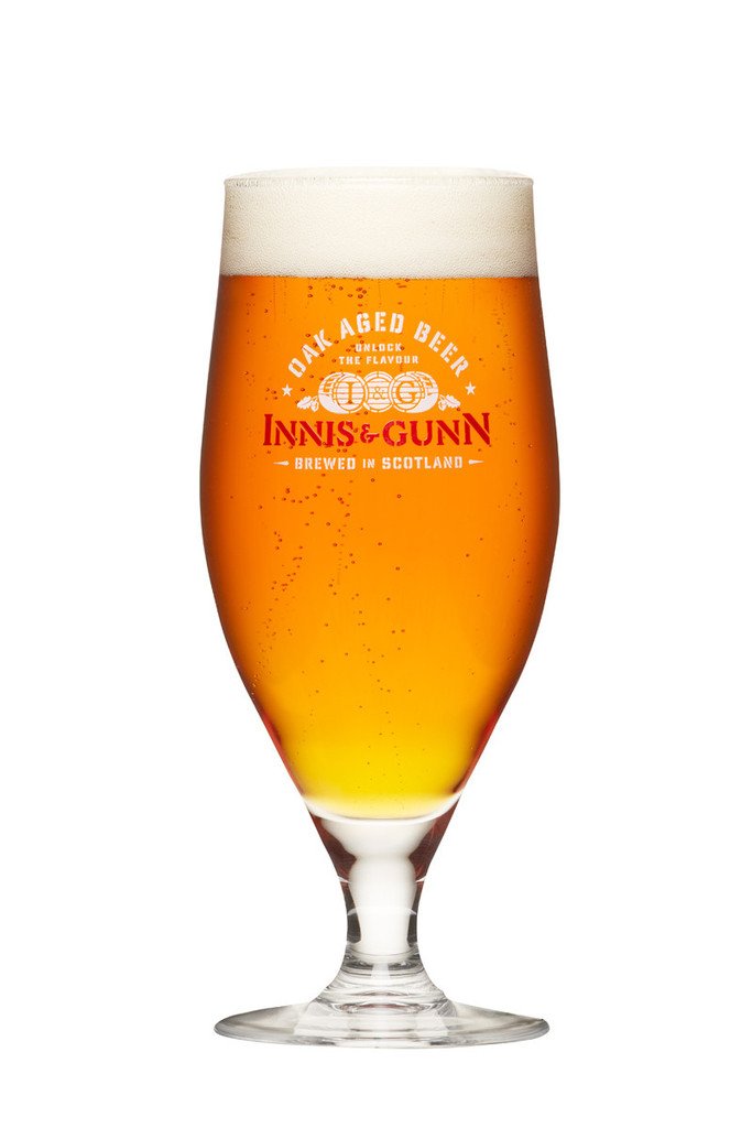 Innis & Gunn Oak Aged Beer Flute Glasses - Set of 2 for Craft Beer Tasting & Home Brewing | Perfect for Stouts, Ales & Lager Presentation
