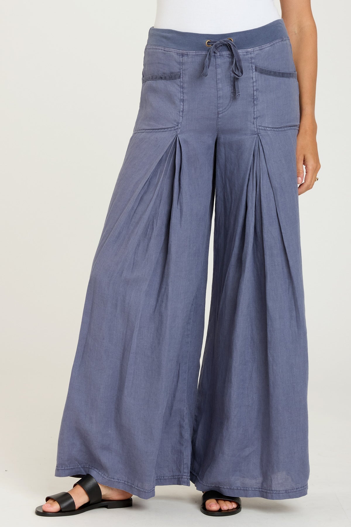 Zorba Linen Wide Leg Pants for Women - Breathable High Waisted Palazzo Trousers - Perfect for Summer, Beach, and Boho Style Outfits