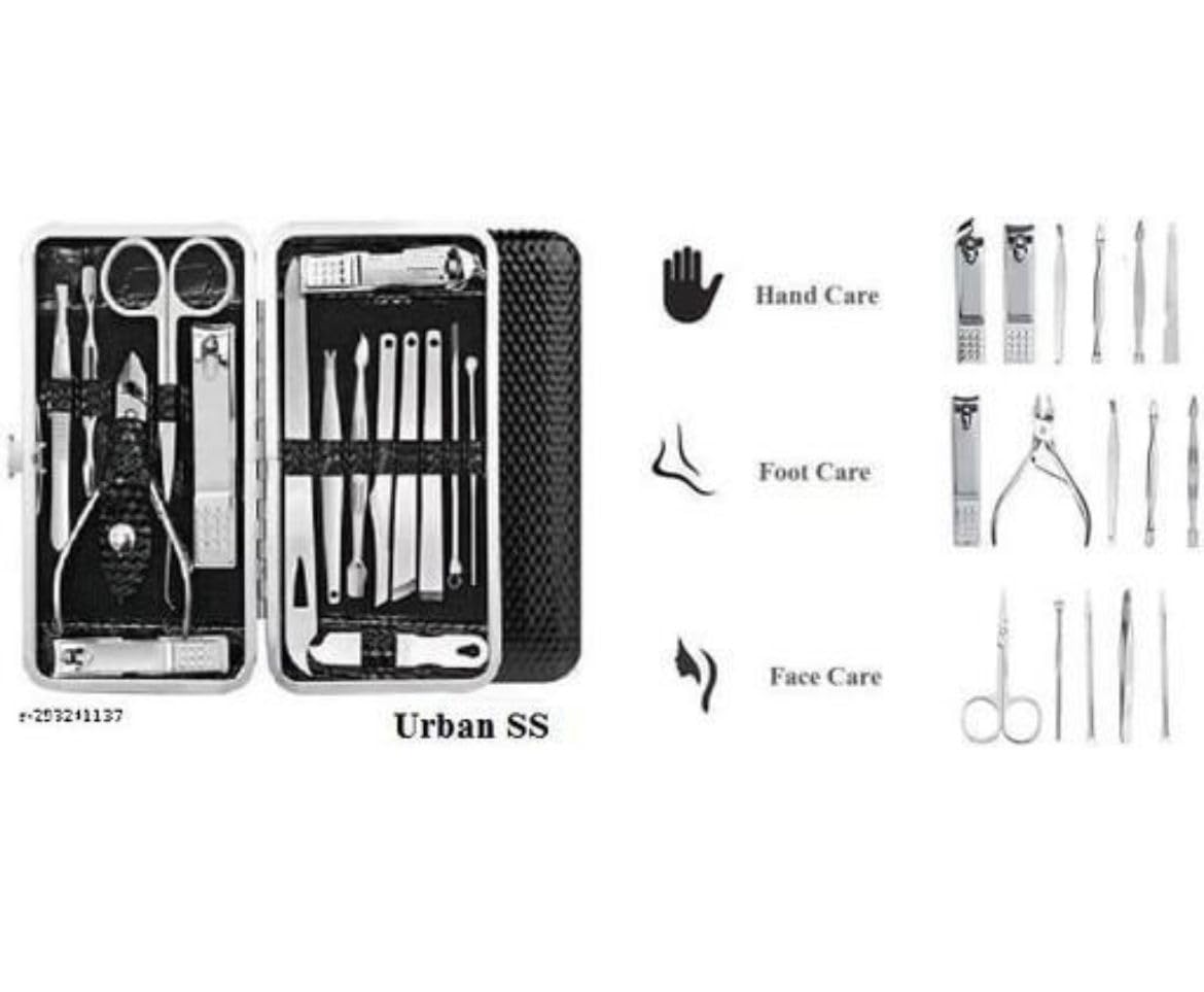 Professional 16-Piece Stainless Steel Manicure Pedicure Kit - Nail Clippers, Scissors & Grooming Tools in Leather Case | Perfect for Home Salon, Travel & Gift Giving
