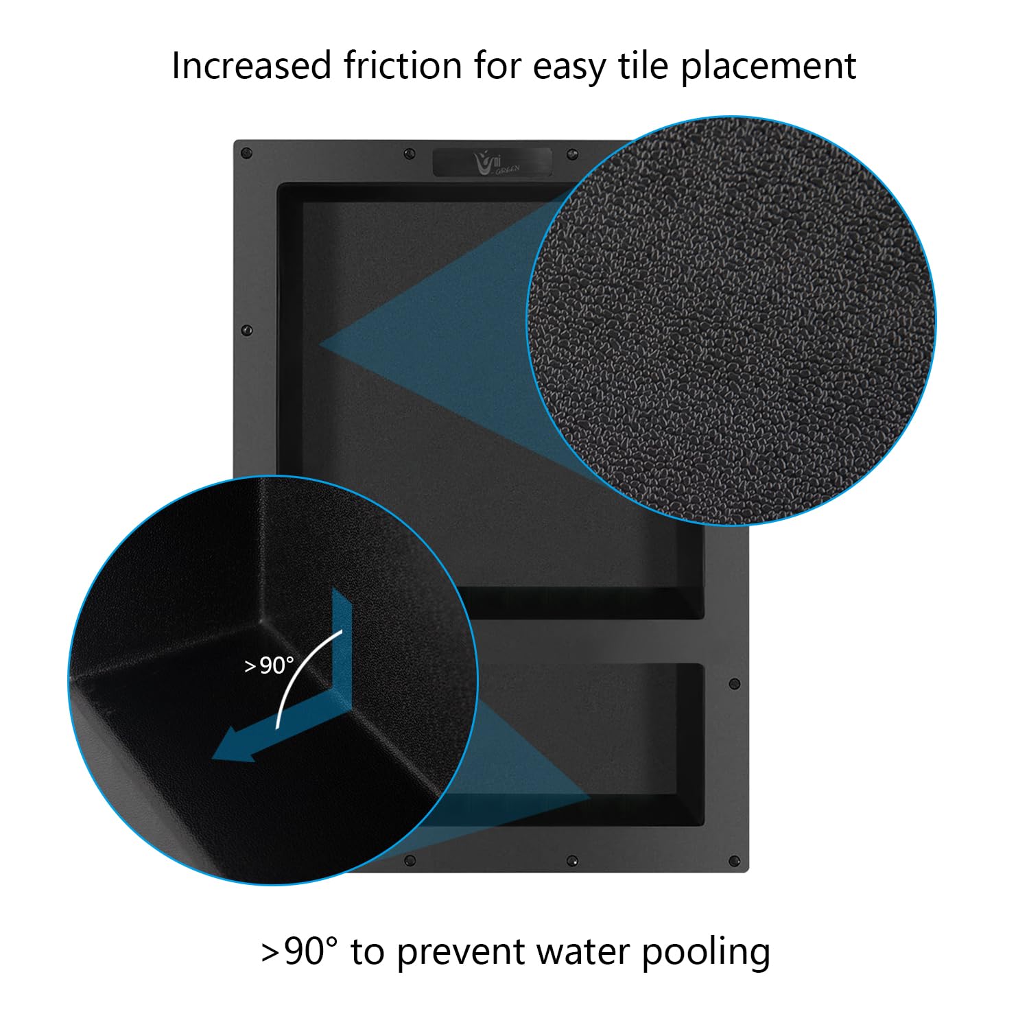 Ready Tile Double Shelf Shower Niche 25