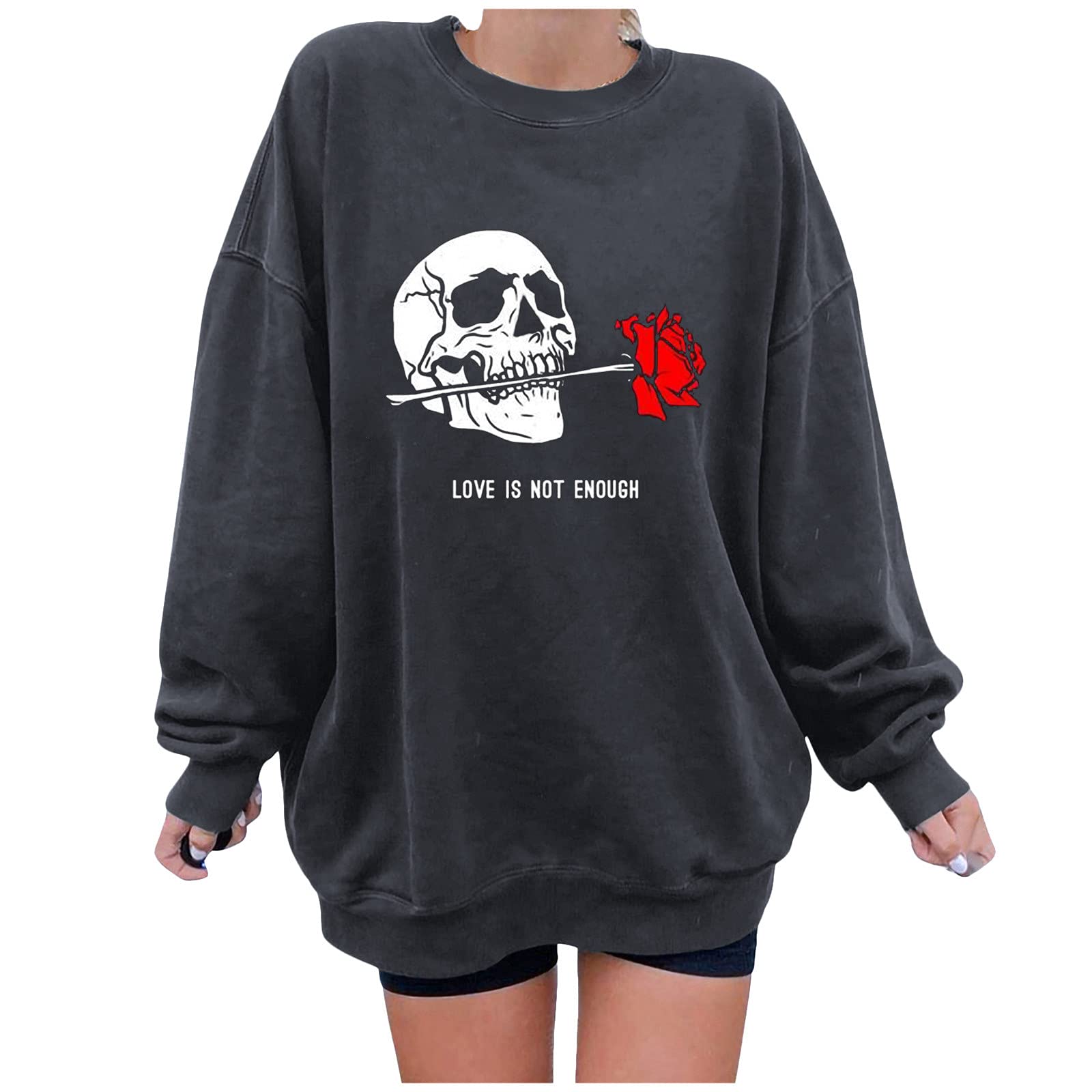 Halloween Women's Sweatshirt with Pocket - Cozy Pullover Sweater for Halloween Parties, Trick or Treating & Fall Festivities
