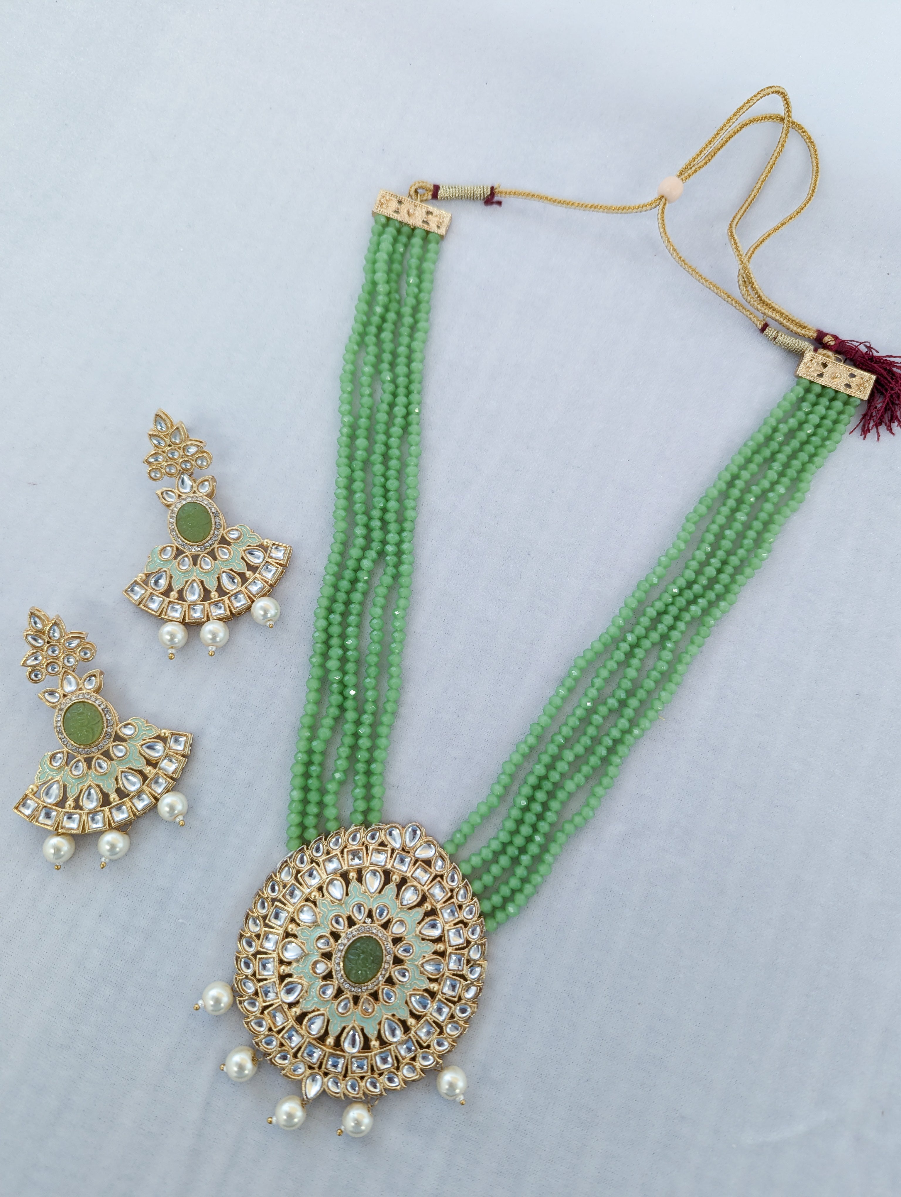 ALISHA KUNDAN MALA SET - Exquisite Indian Kundan Jewelry Necklace Set for Women | Perfect for Weddings, Parties & Special Occasions