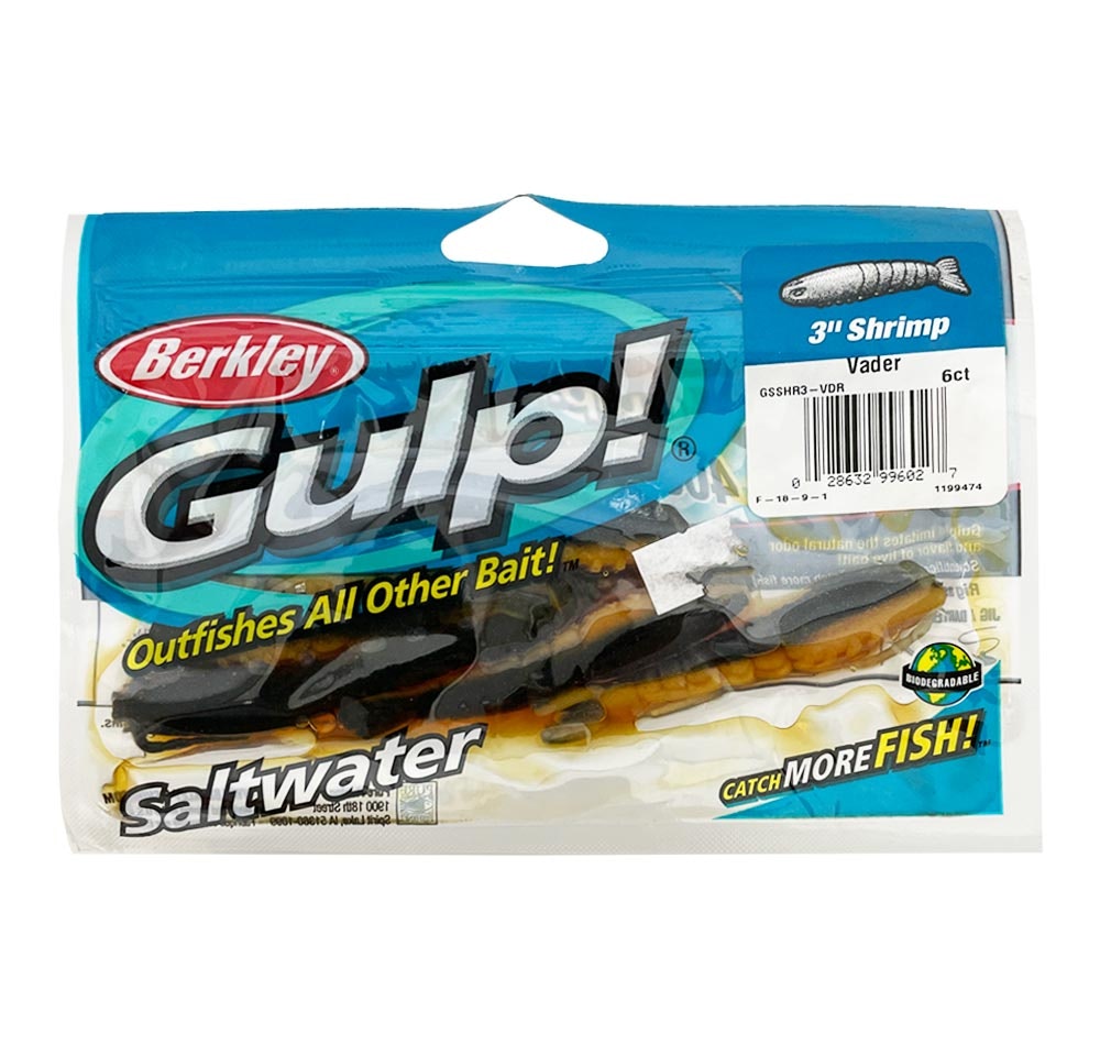 Berkley Gulp Shrimp 3 Soft Plastic Fishing Lures - Saltwater & Freshwater Bait for Bass, Trout, and Walleye - Perfect for Kayak Fishing and Shore Casting