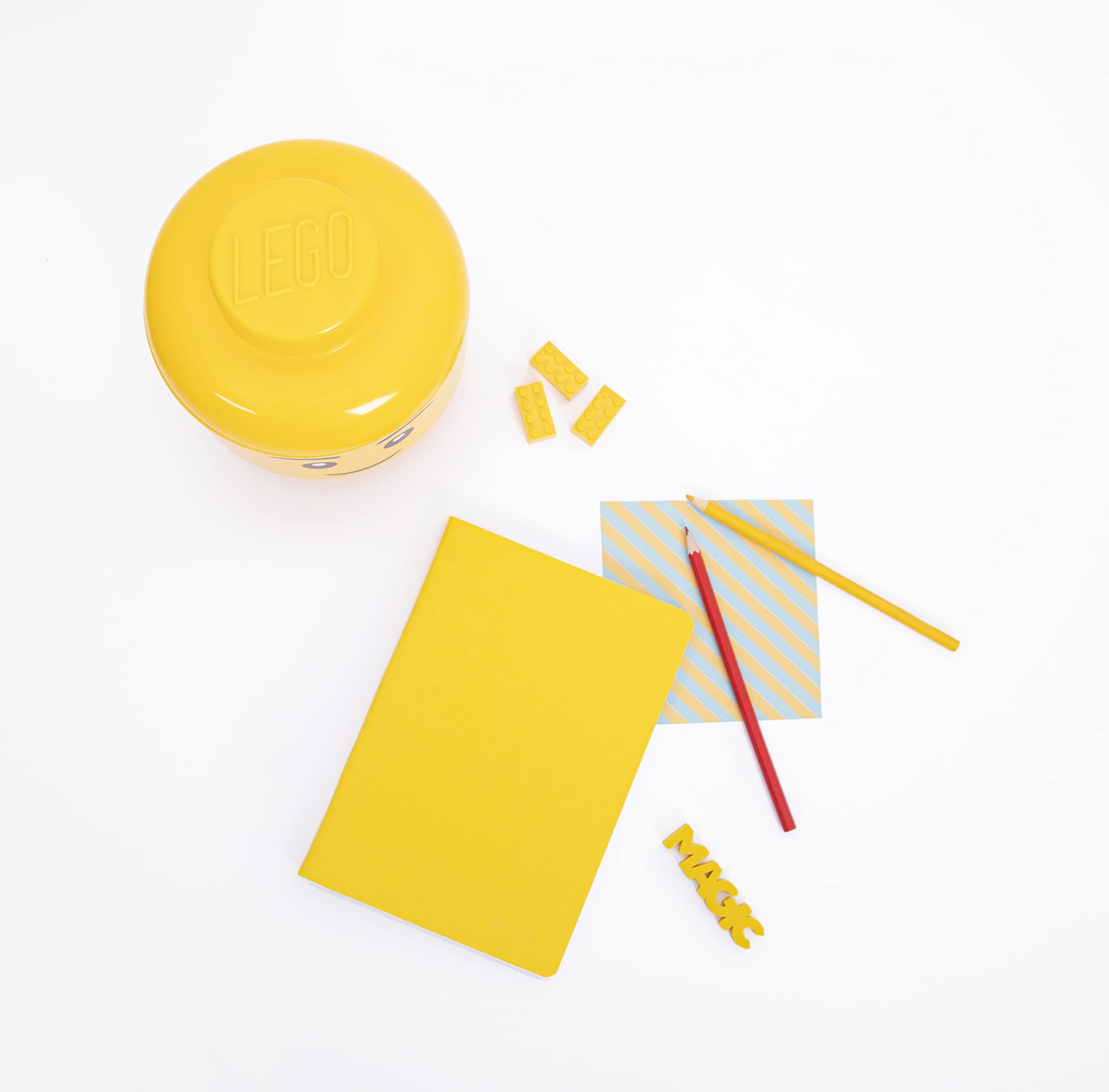 LEGO Storage Head Large Yellow - Creative Toy Organizer for Kids Room & Playroom - Perfect for LEGO Brick Storage and Display