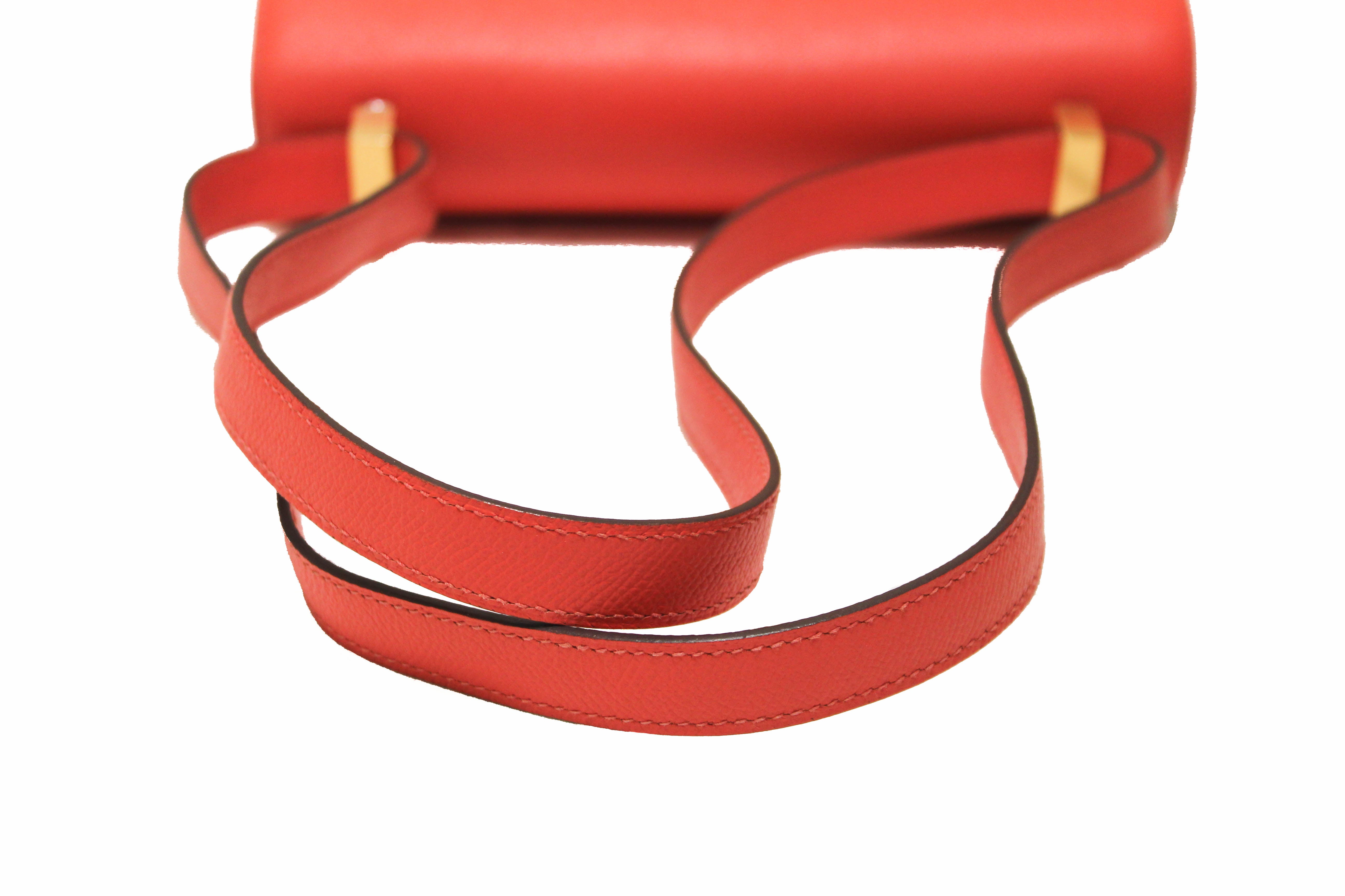 Authentic Hermes Tomate Orange Epsom Leather Constance 24 Shoulder Bag - Luxury Designer Handbag for Women, Perfect for Work, Parties & Special Occasions