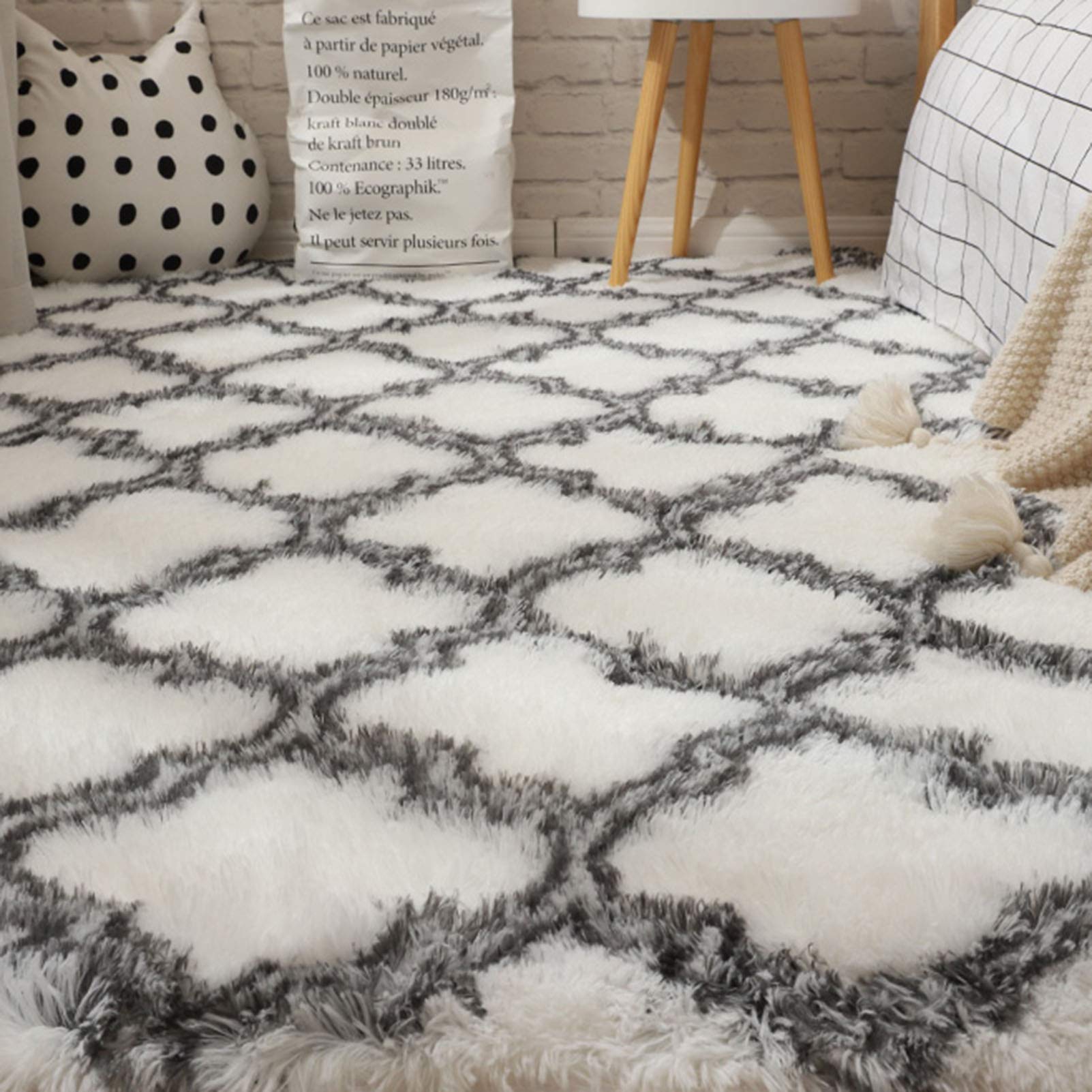 Fluffy Soft Kids Room Rug - 2.0x5.2ft Anti-Skid Shaggy Nursery Carpet for Baby Boys & Girls | Modern Fuzzy Area Rug for Bedroom, Playroom & Nursery Decor | Cozy Floor Mat for Toddler Safety & Home Comfort