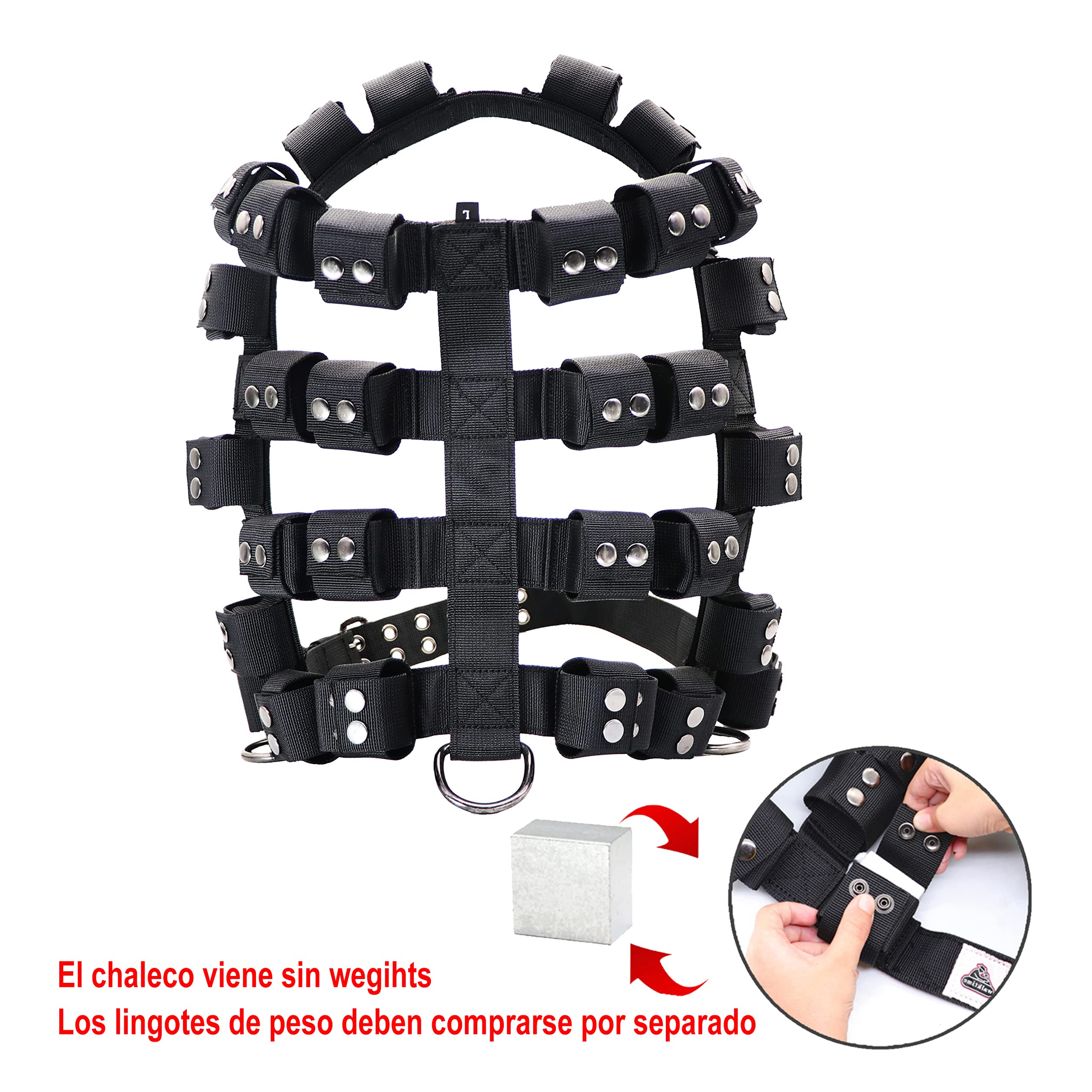 Adjustable Weighted Dog Vest Harness for Small, Medium & Large Dogs - No Pull Tactical Harness with Pockets for Pit Bulls | Weight Loss, Exercise & Muscle Training | Perfect for Walking, Hiking & Outdoor Adventures