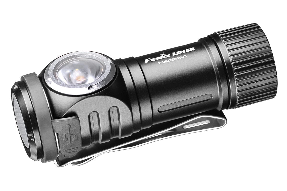 Fenix LD15R USB Rechargeable Right Angle Flashlight - Compact & Bright LED Light for Camping, Hiking, Emergency, and Outdoor Adventures (Discontinued Model)