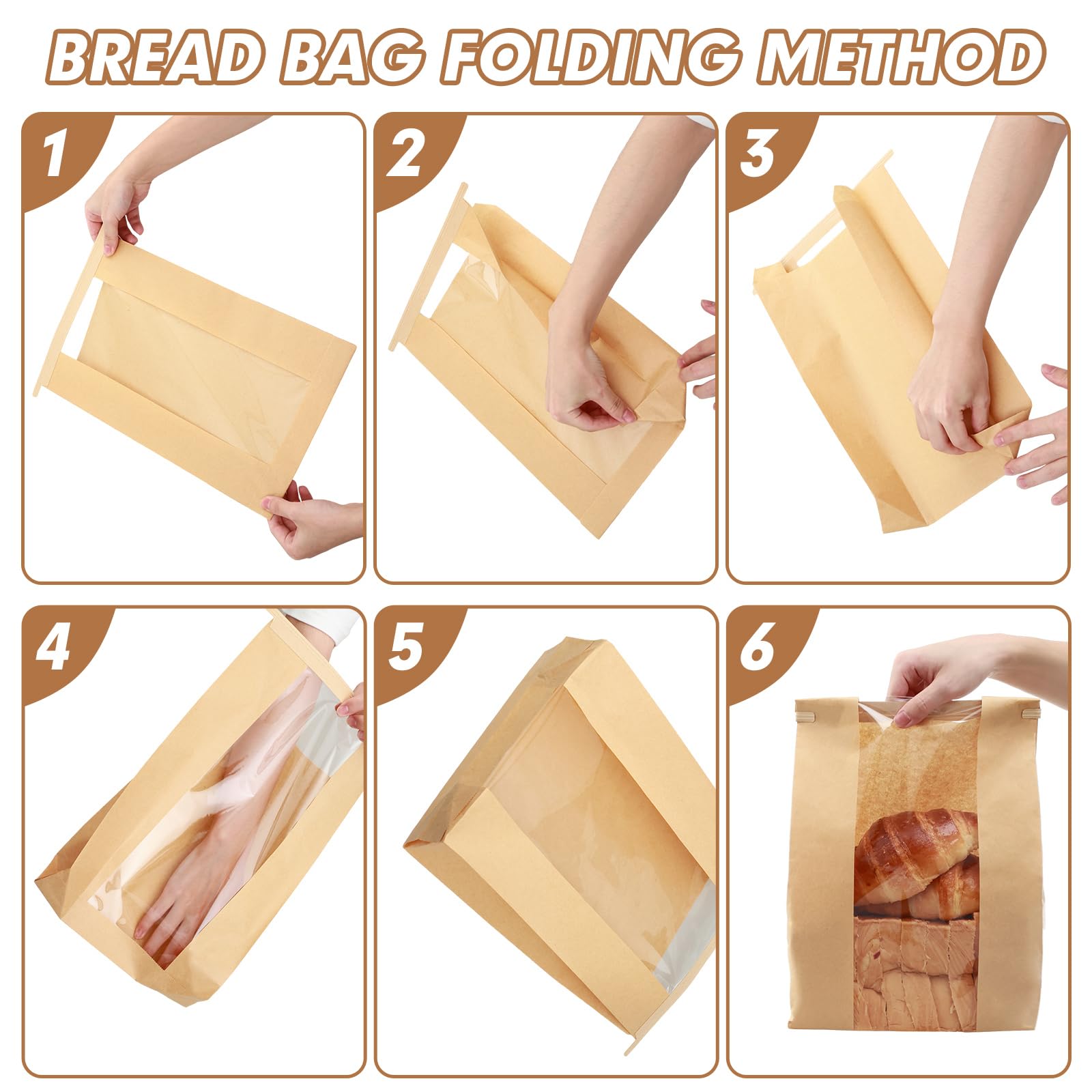 120 Pcs Clear Bread Bags with Window 14