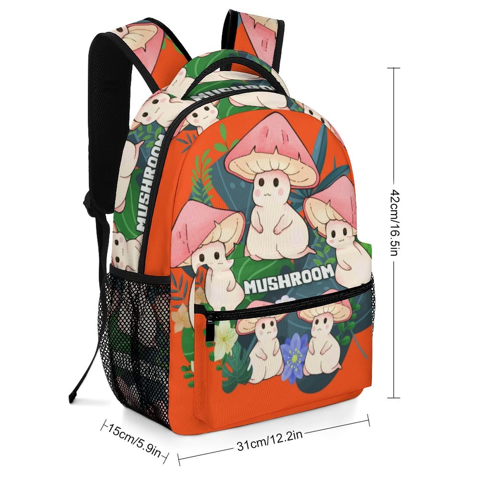 Fashion Mushroom Backpack for School, Travel & Laptop - Men, Women, Teens