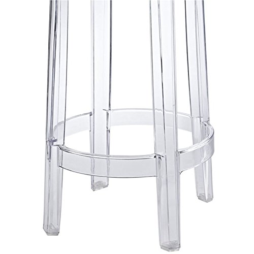 Home Square 2-Piece Clear Polycarbonate Counter Stool Set - 26.5