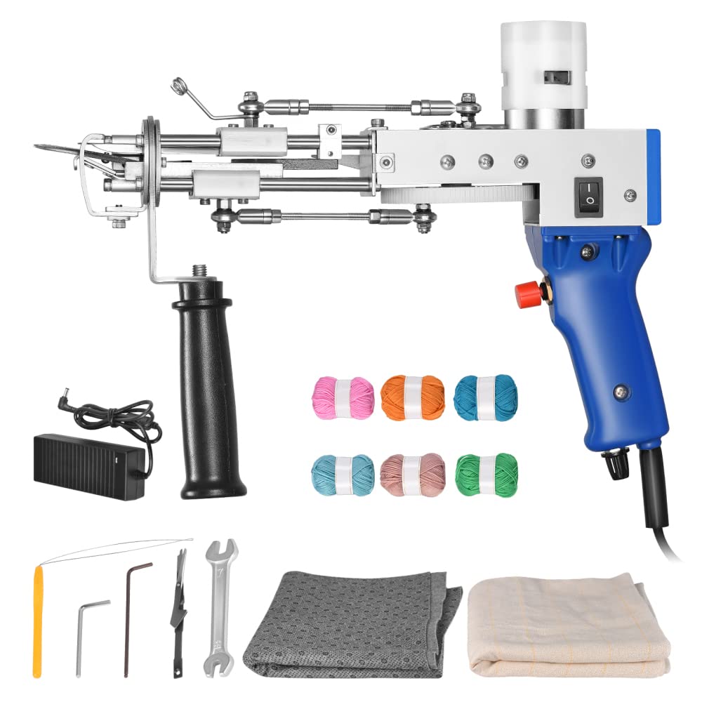 Premium Tufting Gun for DIY Rug Making - Cut Pile Rug Gun Kit with Flocking Tool | Handmade Carpet, Wall Hanging & Home Decor Crafting Tool