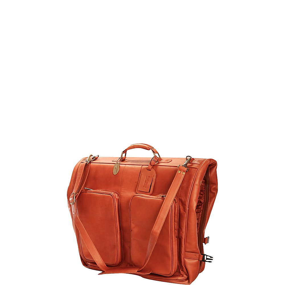 Claire Chase Premium Leather Saddle Garment Bag for Travel & Business - Durable One Size Fits All Suit Cover for Airplane, Wedding & Formal Events