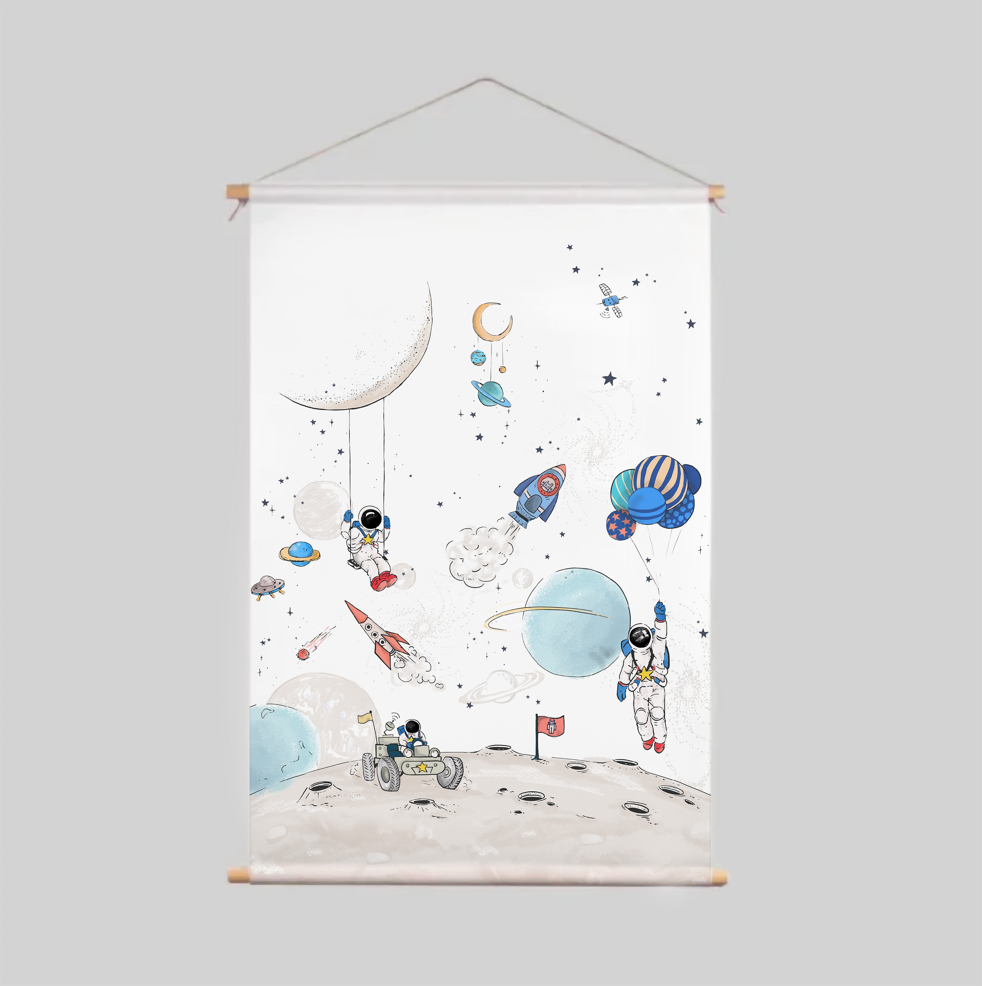 Galaxy Light Textile Poster - Space Themed Wall Art for Bedroom, Living Room & Office Decor