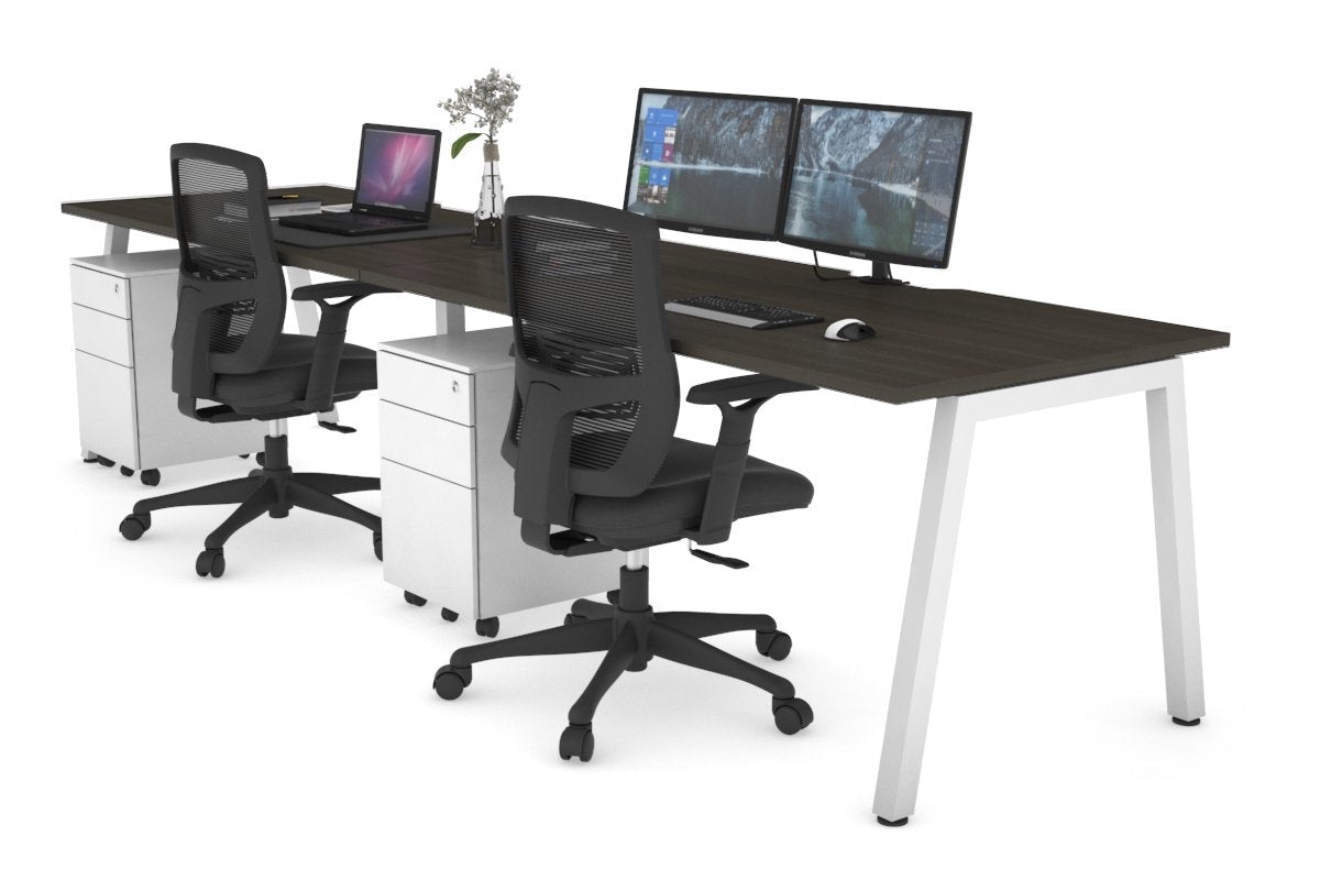Quadro 2 Person Office Workstation Desk - 1200L x 800W with Cable Management - Perfect for Shared Workspaces & Collaborative Office Environments