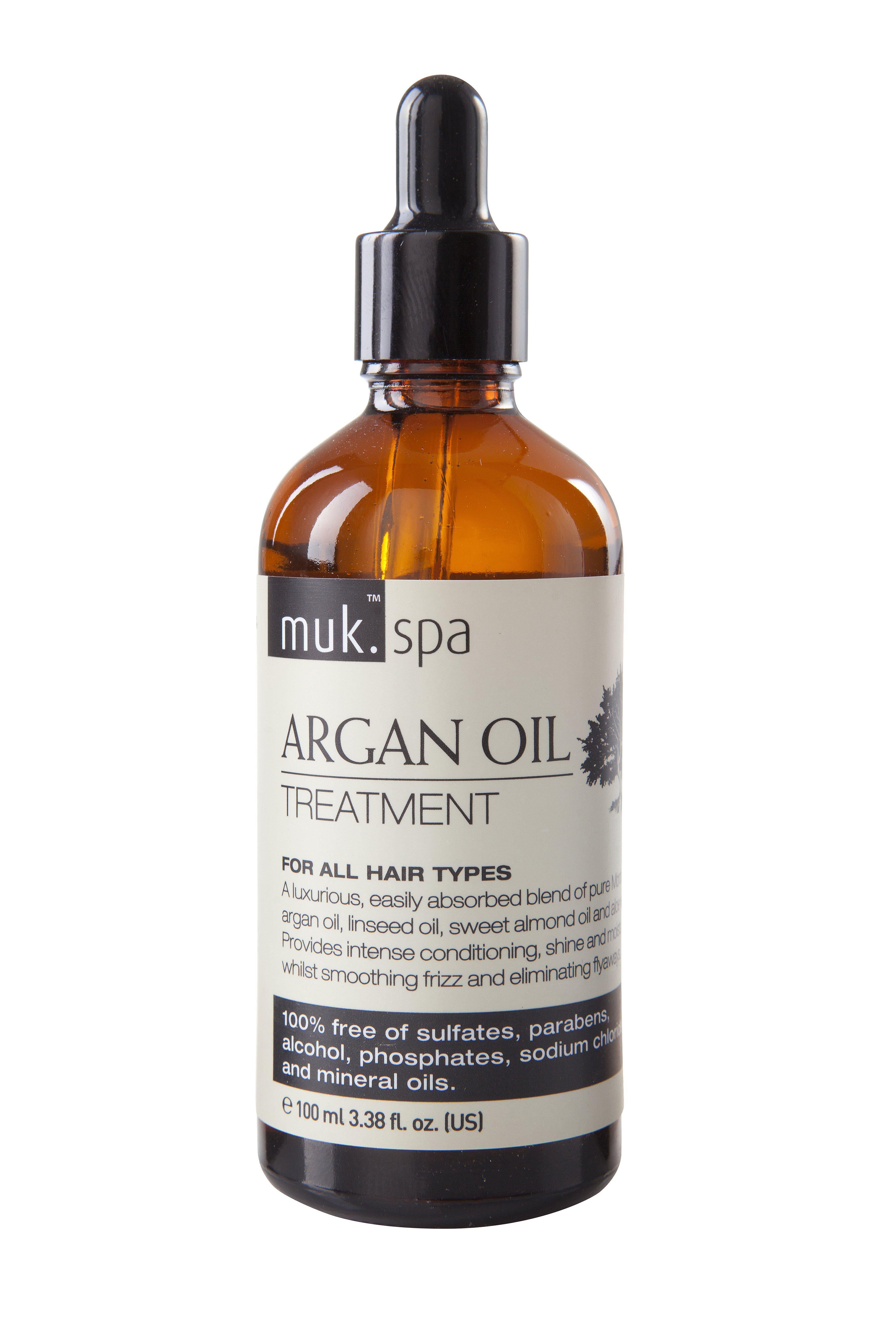 Muk Spa Argan Oil Treatment 100ml - Pure Moroccan Hair Oil for Dry, Damaged Hair - Perfect for Deep Conditioning, Frizz Control & Shine Enhancement at Home or Salon
