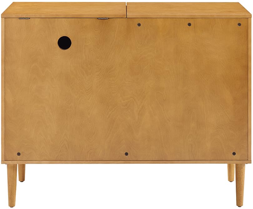 Crosley Everett Media Console & Vinyl Record Player Stand with Storage - Perfect for Living Room, Home Theater & Vinyl Record Collection - Acorn Finish