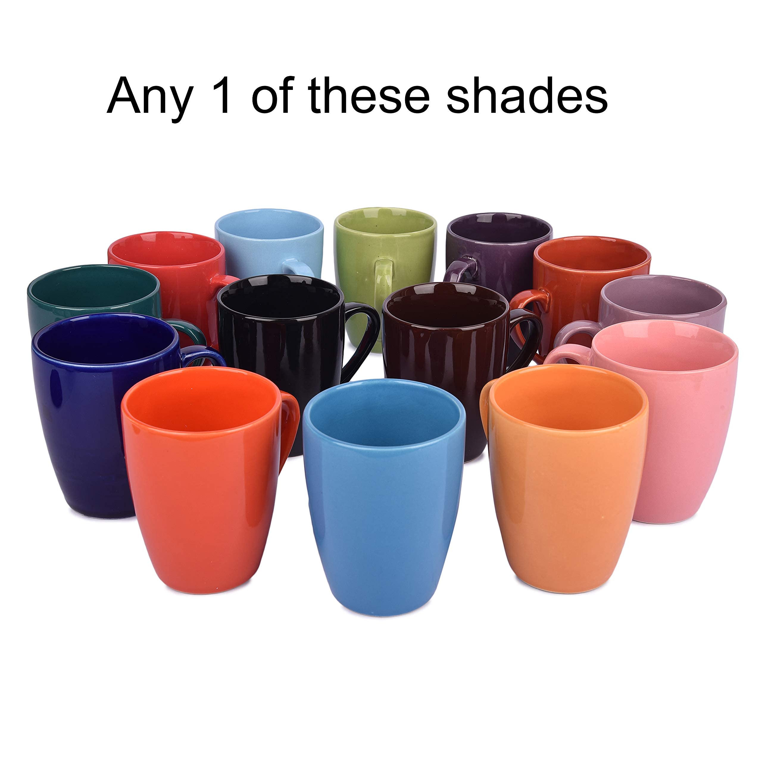 Anwaliya 12oz Multicolor Coffee Mug Set - Microwave & Dishwasher Safe Ceramic Tea Cup with Chip-Resistant Design - Perfect for Home, Office, Coffee Shops & Gifts (Yellow, 350ml)