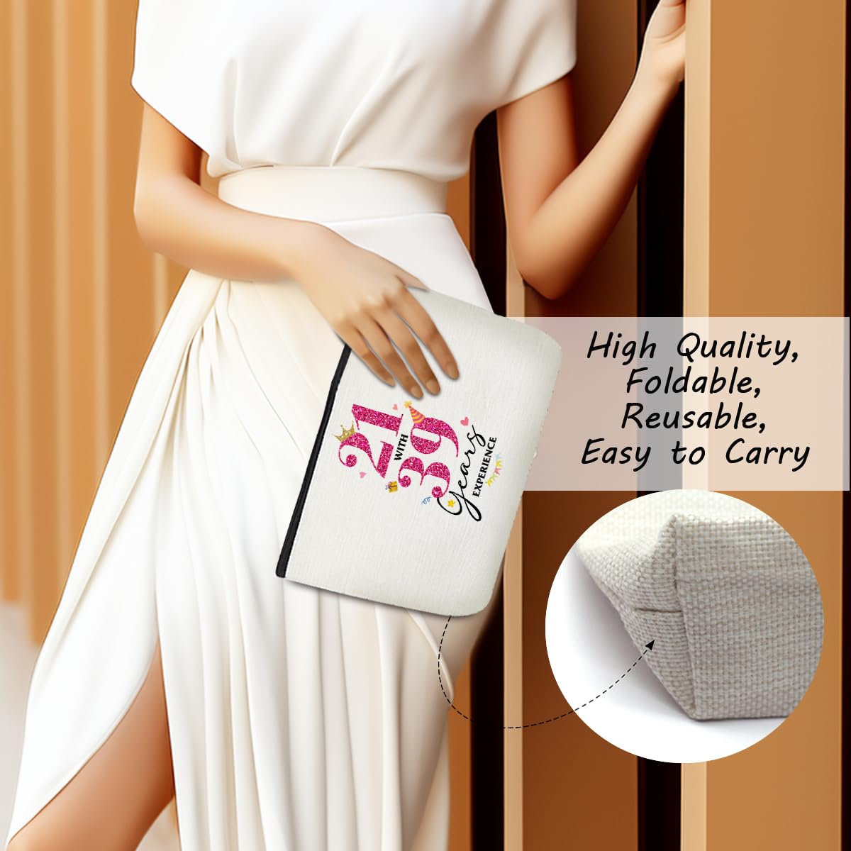 60th Birthday Gifts for Women - Makeup Travel Bag for Mom, Grandma & Friends - Perfect for Anniversaries & Celebrations