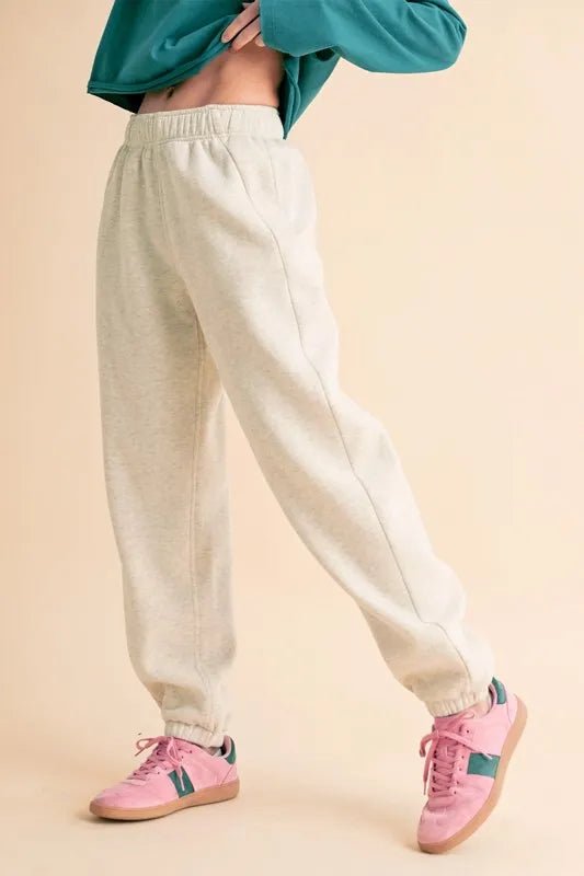 Aemi+Co Women's Elastic Waist Joggers Pants - Soft Drawstring Lounge Pants for Yoga, Running & Casual Wear