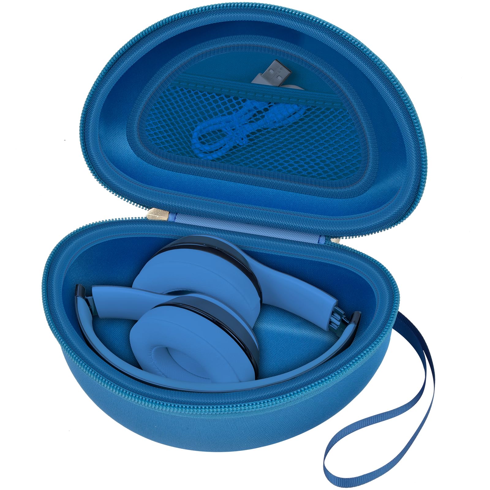 Premium Hard Shell Headphone Case Compatible with Beats Solo 4, Studio Pro, Solo3, Studio3, Solo2 & Solo Pro - Protective Travel Storage Cover for Wireless On-Ear Headphones (Navy Blue) - Perfect for Travel, Gym & Daily Commute