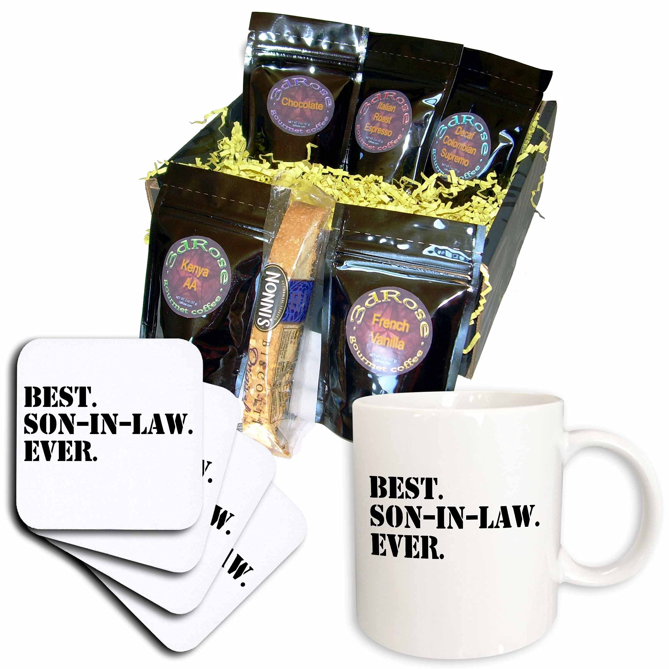 3dRose Best Son Ever - Funny In-Law Family Relative Coffee Gift Basket Set - Perfect for Birthday, Christmas & Housewarming Gifts - Ideal for Coffee Lovers & Family Celebrations