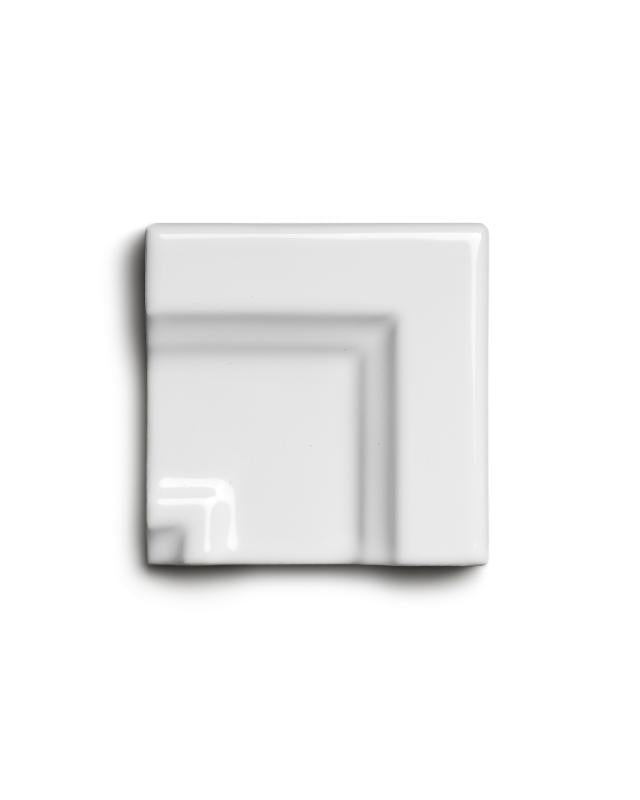 Kakel Victoria Ramhörn Breast Molding 7.5 x 15 cm White Glossy - Perfect for Kitchen & Bathroom Tile Edging
