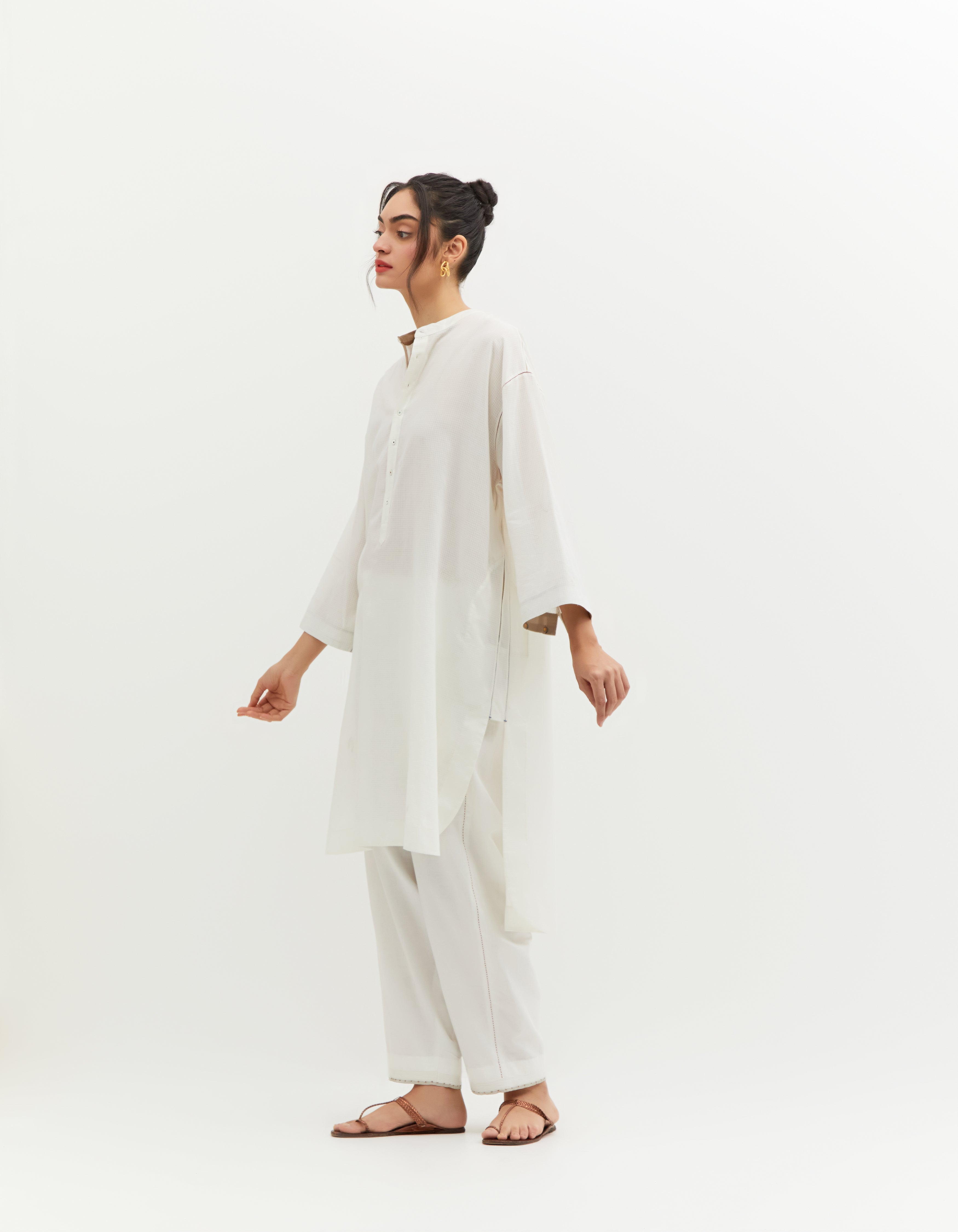 Handwoven Cotton SD Aisha Salwar in White - Perfect for Traditional Outfits, Festivals & Special Occasions