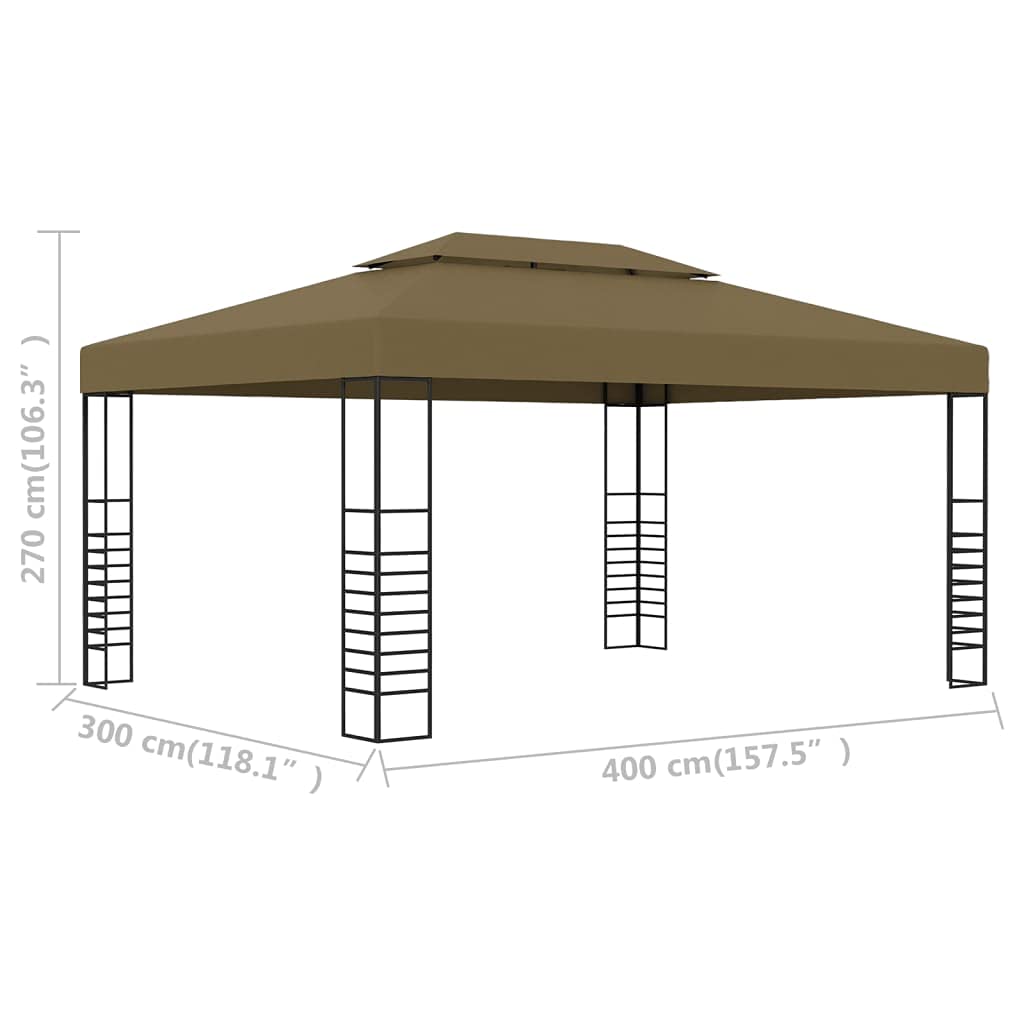 Premium Outdoor Patio Gazebo Tent - 10x13ft Taupe Garden Canopy for Backyard, Deck, Lawn & Parties - 180g/m² Heavy-Duty Waterproof Shade Shelter (Perfect for BBQs, Picnics & Outdoor Relaxation)