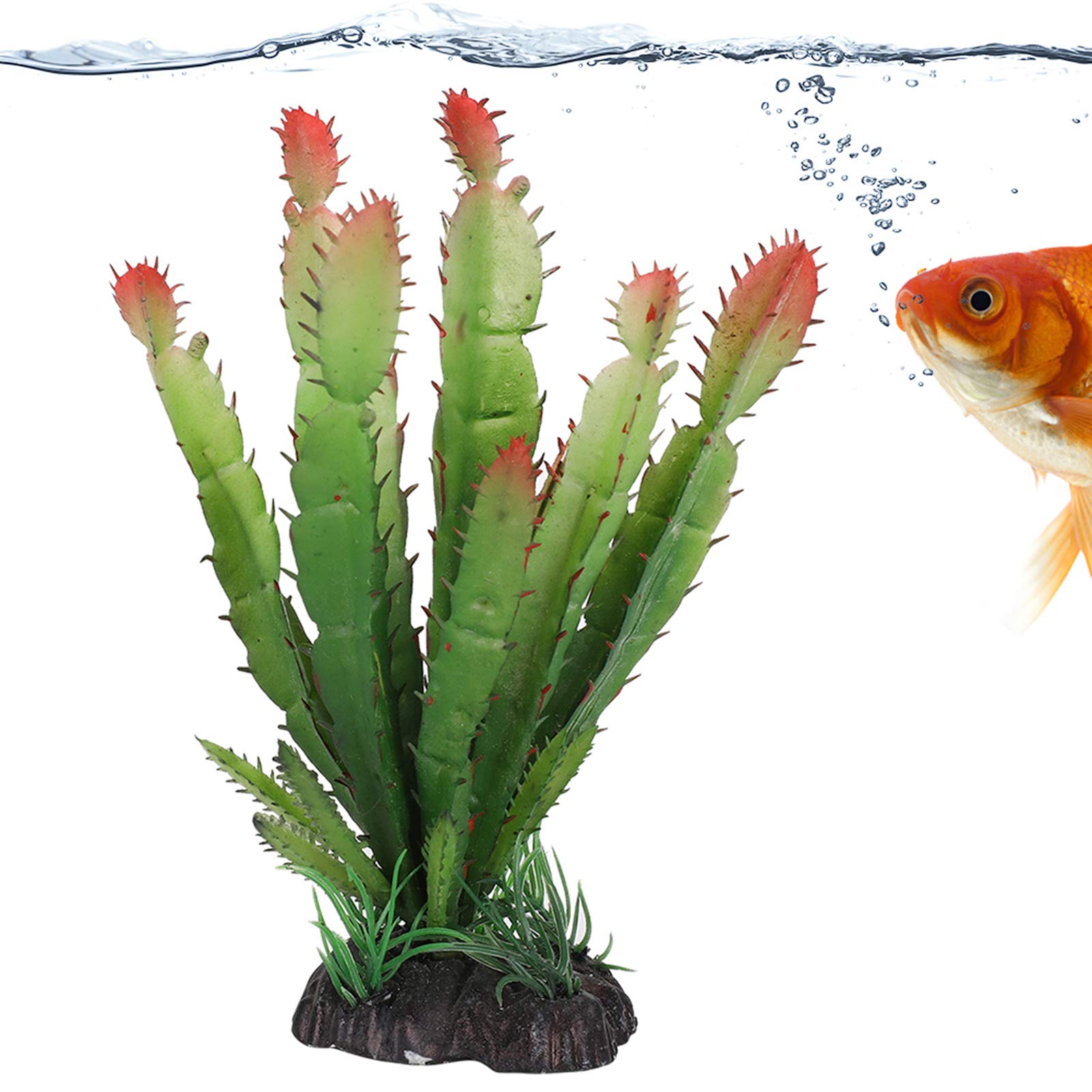 Realistic Plastic Cactus Artificial Plants - Reptile Habitat Decor, Terrarium Landscaping & Aquarium Fish Tank Decoration | Perfect for Bearded Dragon Tanks, Gecko Enclosures & Tropical Fish Aquariums