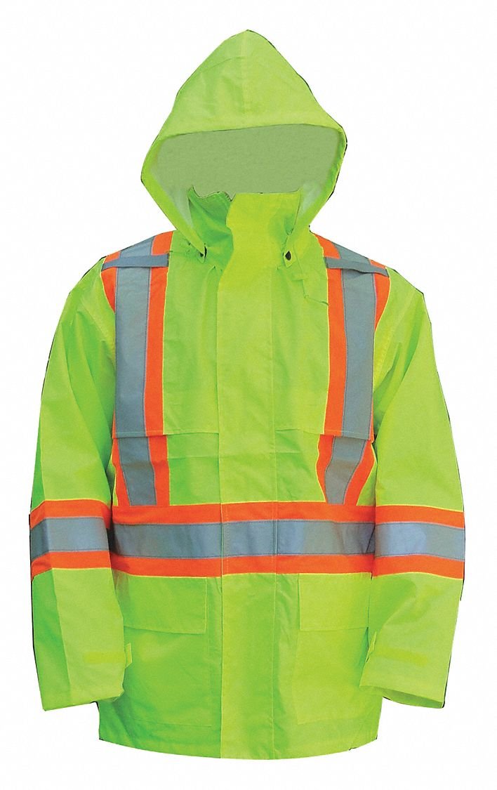 Waterproof Rain Jacket for Men & Women - Lightweight Green Raincoat with 2 Exterior Pockets (Size L) - Perfect for Hiking, Camping & Outdoor Activities