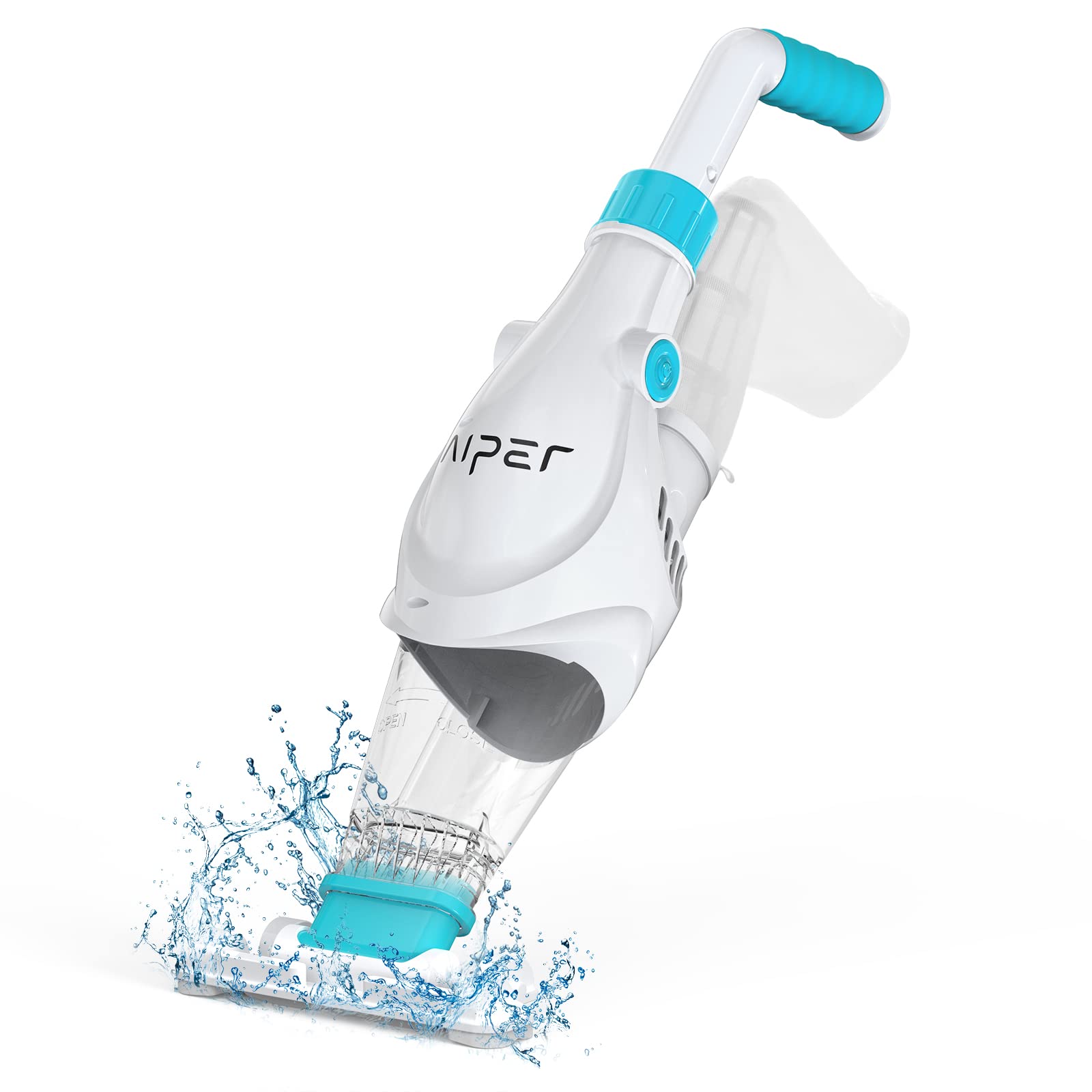 AIPER Cordless Rechargeable Pool Vacuum Cleaner with Scrub Brush - Handheld Above Ground & In-Ground Pool Cleaner, Large Filter Bag for Small Pools, Spas, Hot Tubs & Swimming Pools