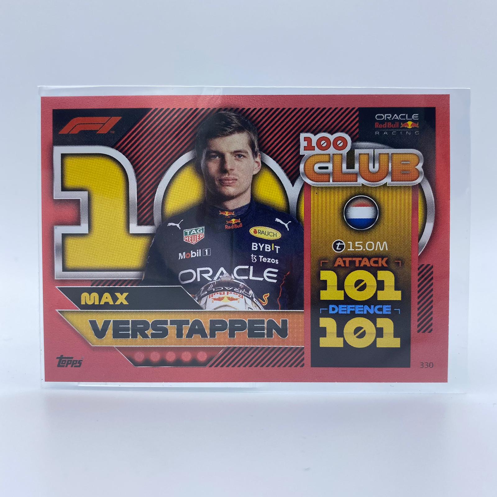 Max Verstappen #330 F1 100 Club Turbo Attax 2022 - 468/500 Limited Edition Trading Card for F1 Fans & Collectors - Perfect for Sports Memorabilia Displays & Racing Enthusiast Gifts