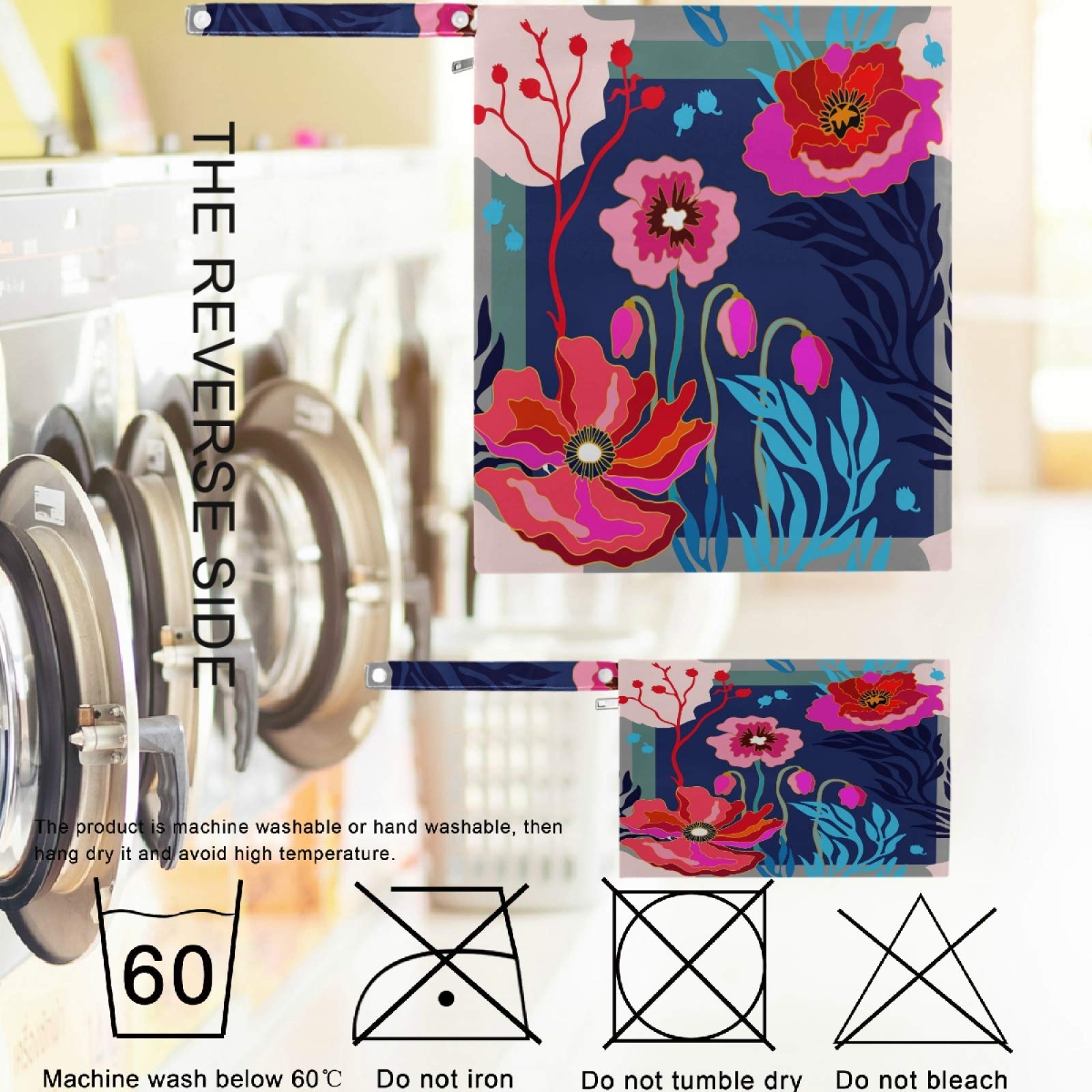 Visesunny 2-Pack Cute Floral Wet Bags with Zipper Pockets - Reusable Waterproof Washable Storage for Diapers, Swimsuits & Gym Clothes - Perfect for Travel, Beach, Pool, Daycare, Stroller & Toiletries Organization