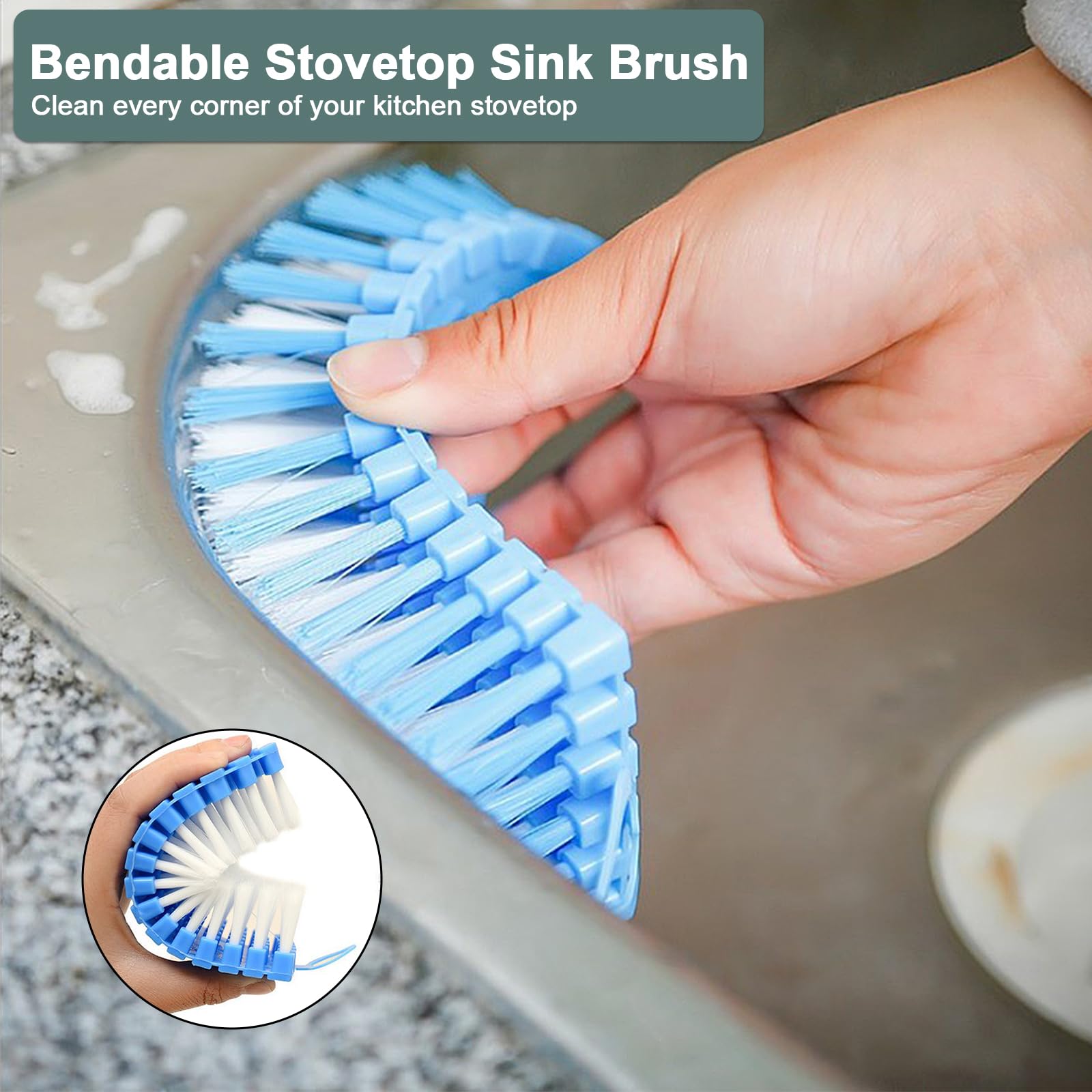 18-Piece Household Cleaning Brushes Set - Pot Brush, Window Wiper, Shoe Brush, Laundry Brush, Bottle Brush, Pipe Brush, Stove Scraper & Crevice Brush for Kitchen, Bathroom & Home Deep Cleaning