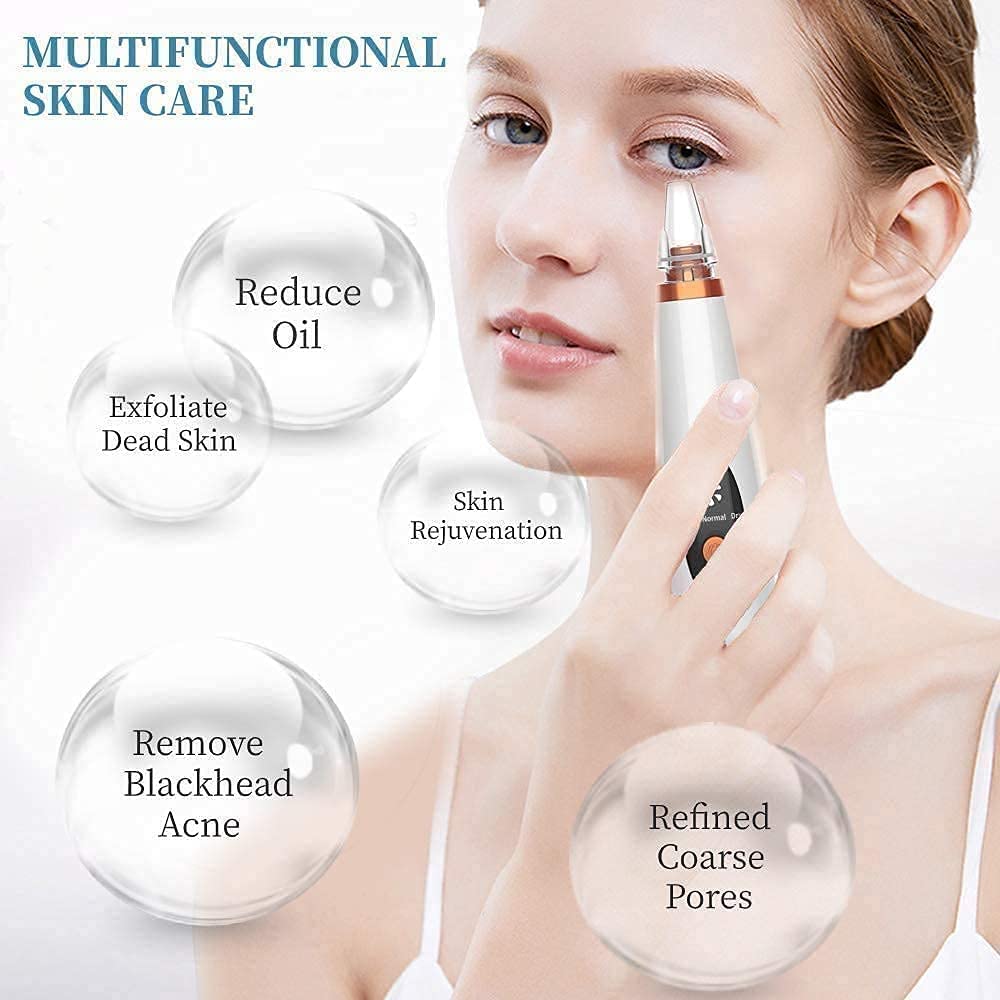 PIPALIYA Professional Acne Pore Cleaner & Blackhead Remover Vacuum Kit - Skin Care Tool for Pimple & Blemish Removal - Perfect for Daily Facial Cleansing & Spa Treatments