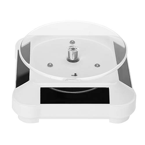 360° Solar Powered Rotating Display Stand - Auto Spinning Turntable for Watches, Jewelry & Phone Showcase with LCD Screen | Perfect for Retail Stores, Exhibitions & Home Decor Displays