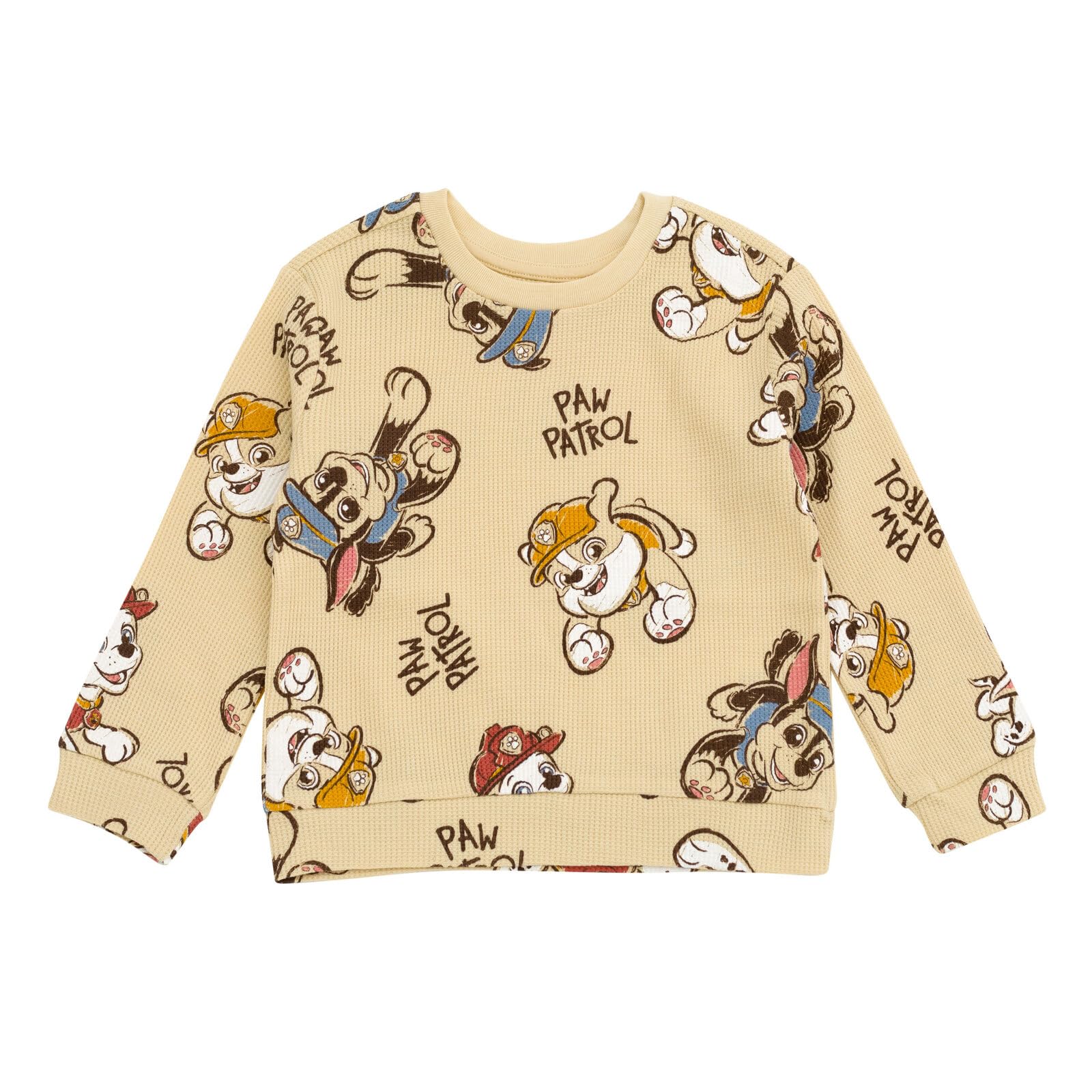 Paw Patrol Waffle Knit Pullover Sweatshirt & Jogger Pants Outfit Set for Newborn to Kids (0-3M-5T) - Cute Cartoon Character Matching Pajamas for Playtime & Bedtime