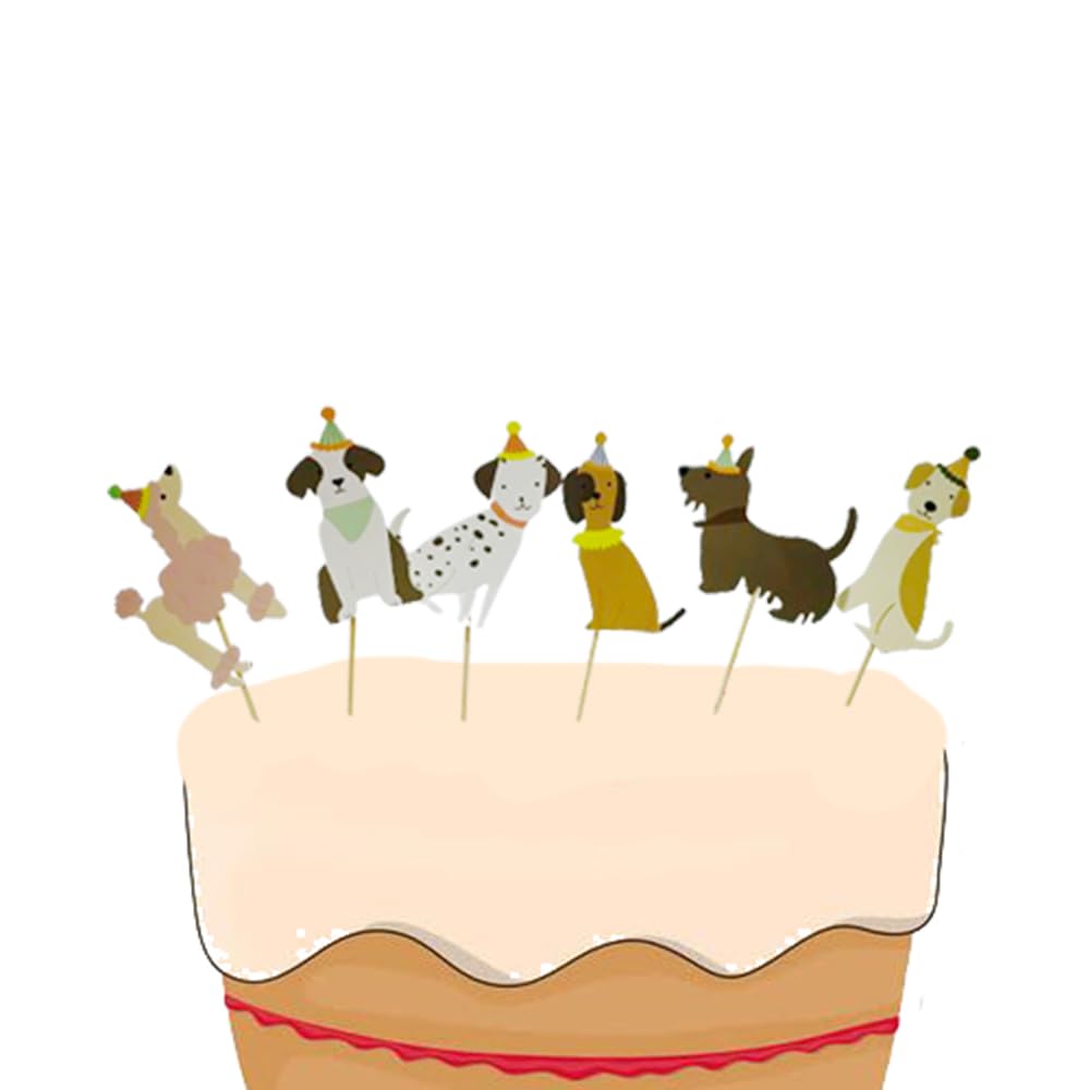 24PCS Pet Dog Cupcake Toppers - Dog Themed Birthday Party Supplies, Puppy Cake Decorations for Baby Showers & Kids Parties - Perfect for Dog Lover Celebrations, Birthday Cakes, and Themed Dessert Displays