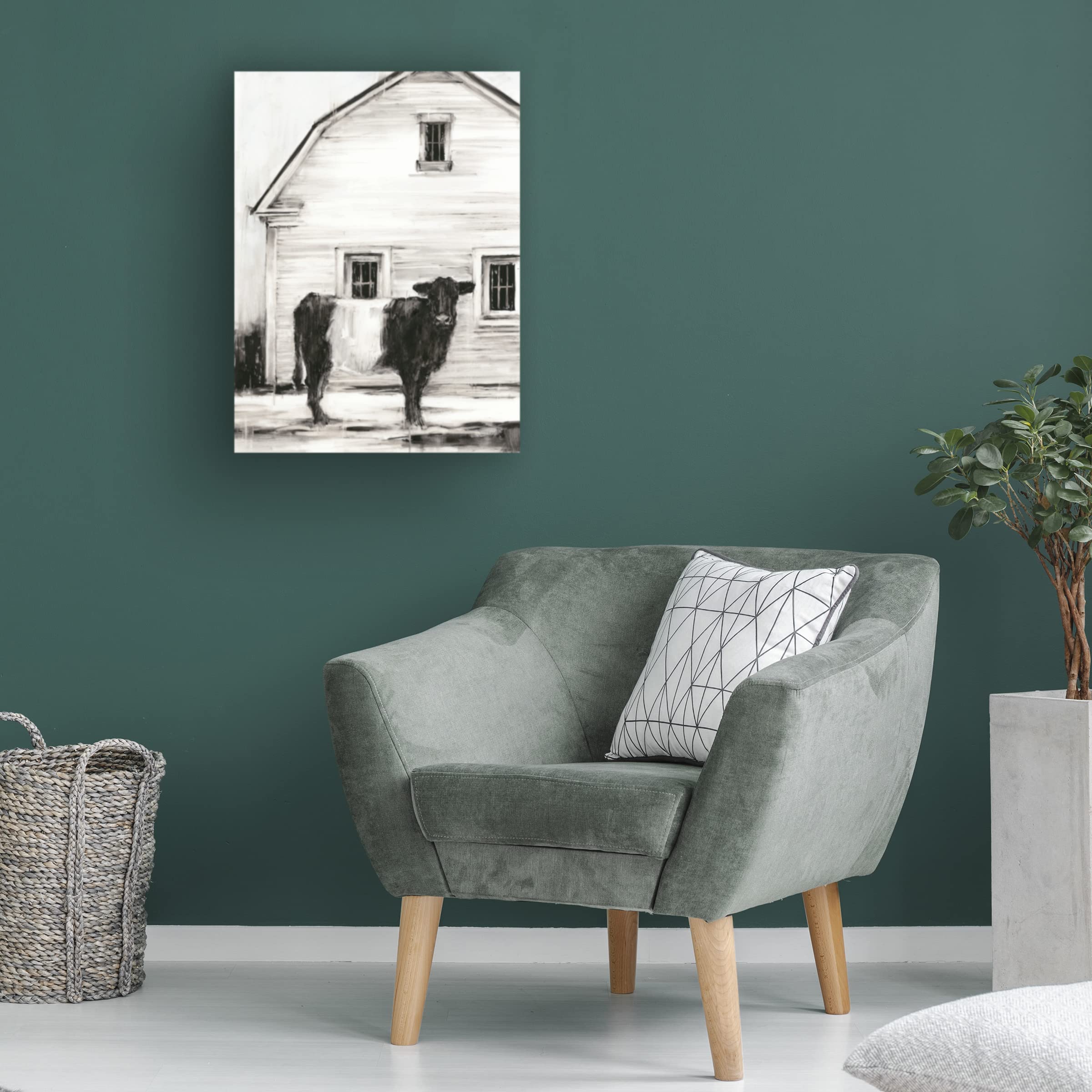 Trademark Fine Art 'Belted Galloway I' Canvas Wall Art by Ethan Harper - Stunning Cow Painting for Farmhouse Decor, Living Room, Office & Country Style Interiors