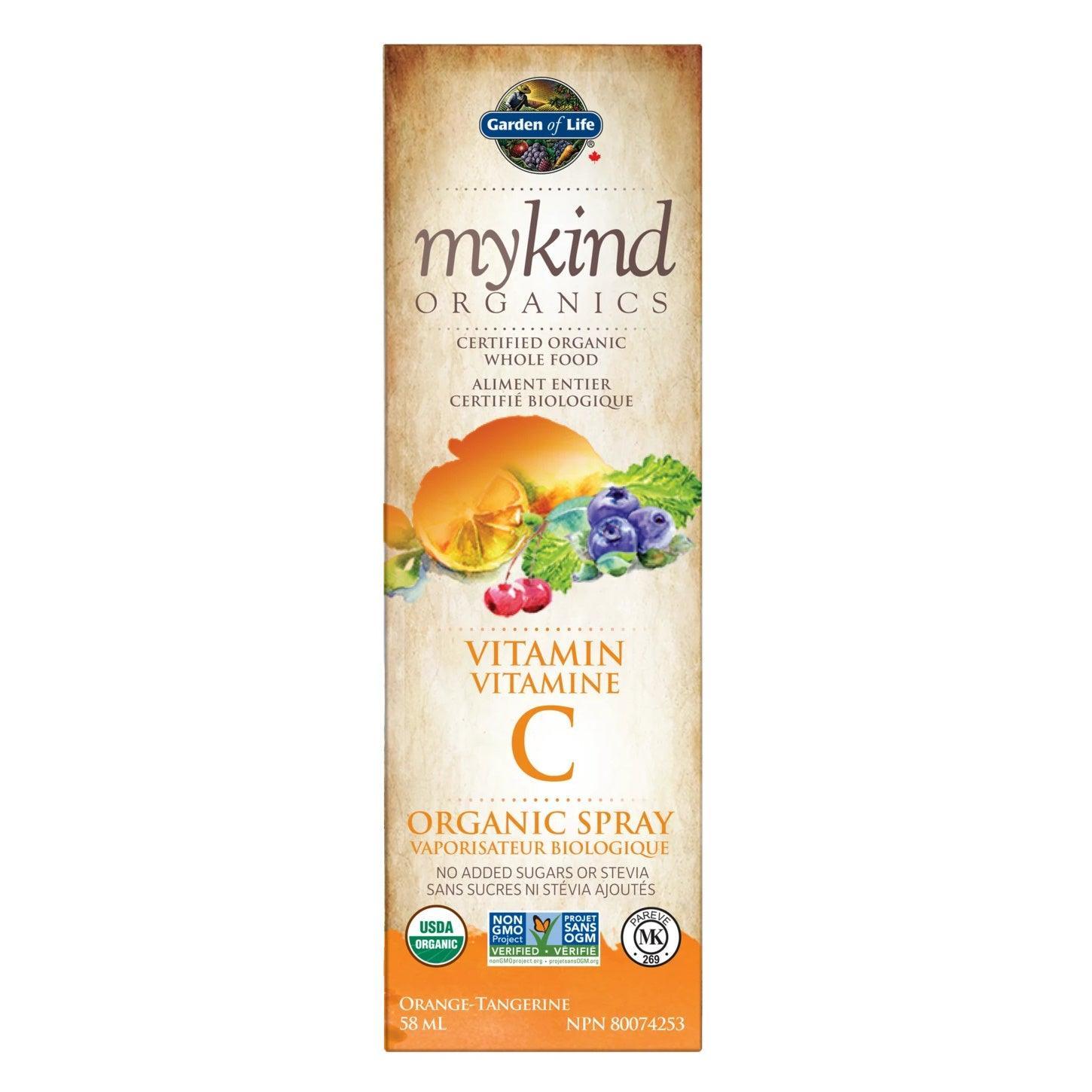 Garden of Life Mykind Organics Vitamin C Spray - Orange Tangerine Flavor | Organic Immune Support Supplement | Great for Travel, Work & Daily Wellness Boost