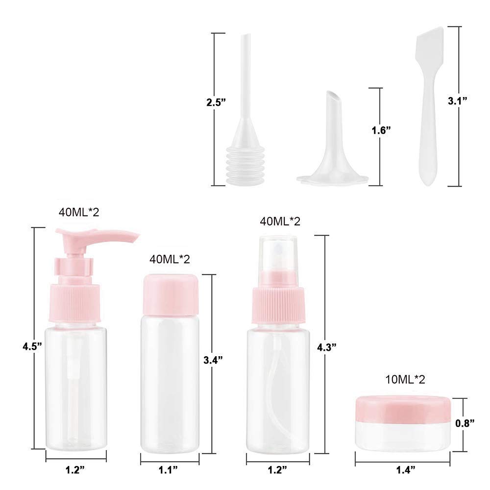 JB Export Portable Travel Cosmetic Bottles - Leak-Proof Plastic Squeeze Spray Bottles for Makeup, Toiletries & Liquid Storage | Perfect for Travel, Gym & Daily Organizing