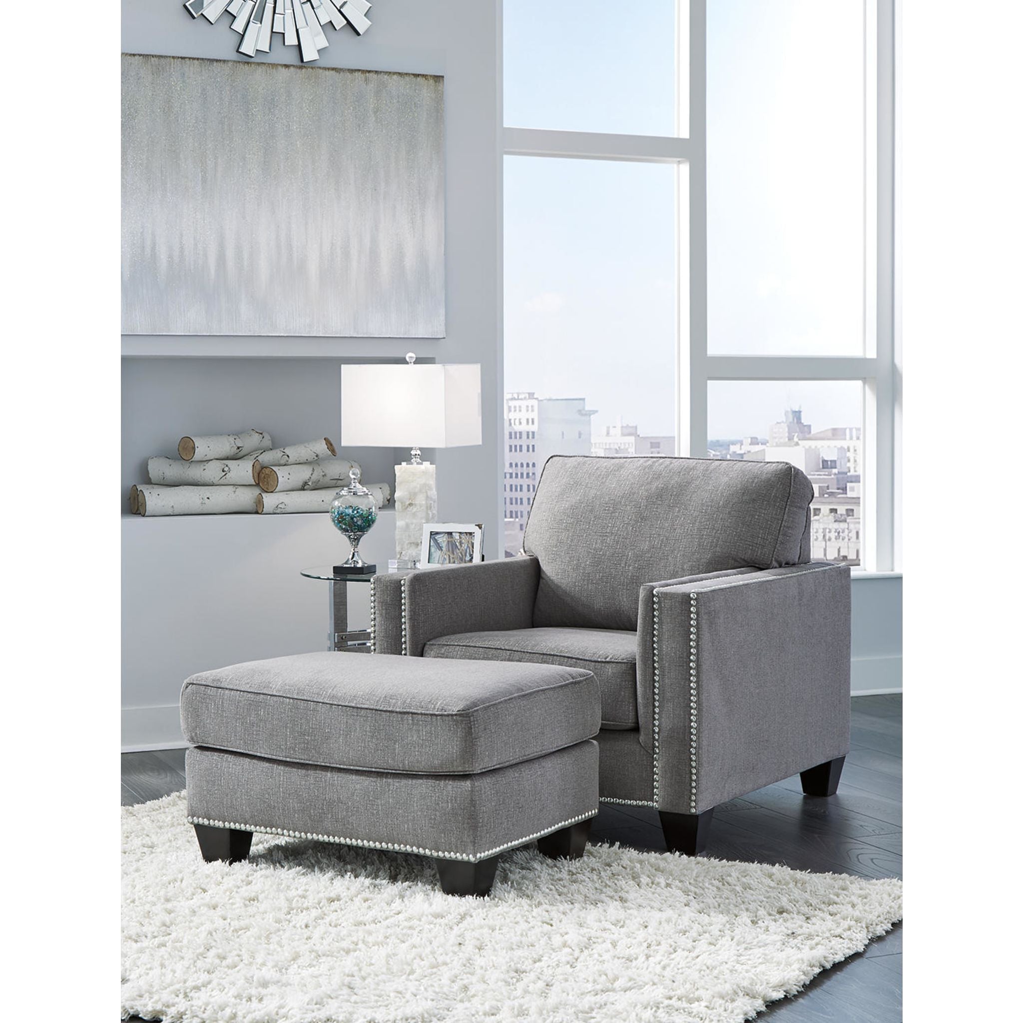 Barrali Chair - Modern Fog Gray Accent Chair for Living Room, Bedroom & Office - Comfortable Upholstered Lounge Chair with Sturdy Metal Legs - Perfect for Reading, Relaxing & Decorating Your Home