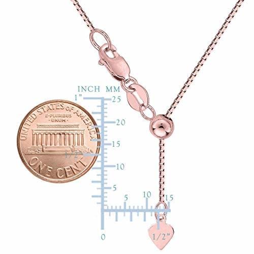 14K Solid Gold Adjustable Box Chain Necklace - 0.7mm Thin Diamond-Cut Chain for Pendants & Charms | Yellow, White & Rose Gold Options | Extends to 22