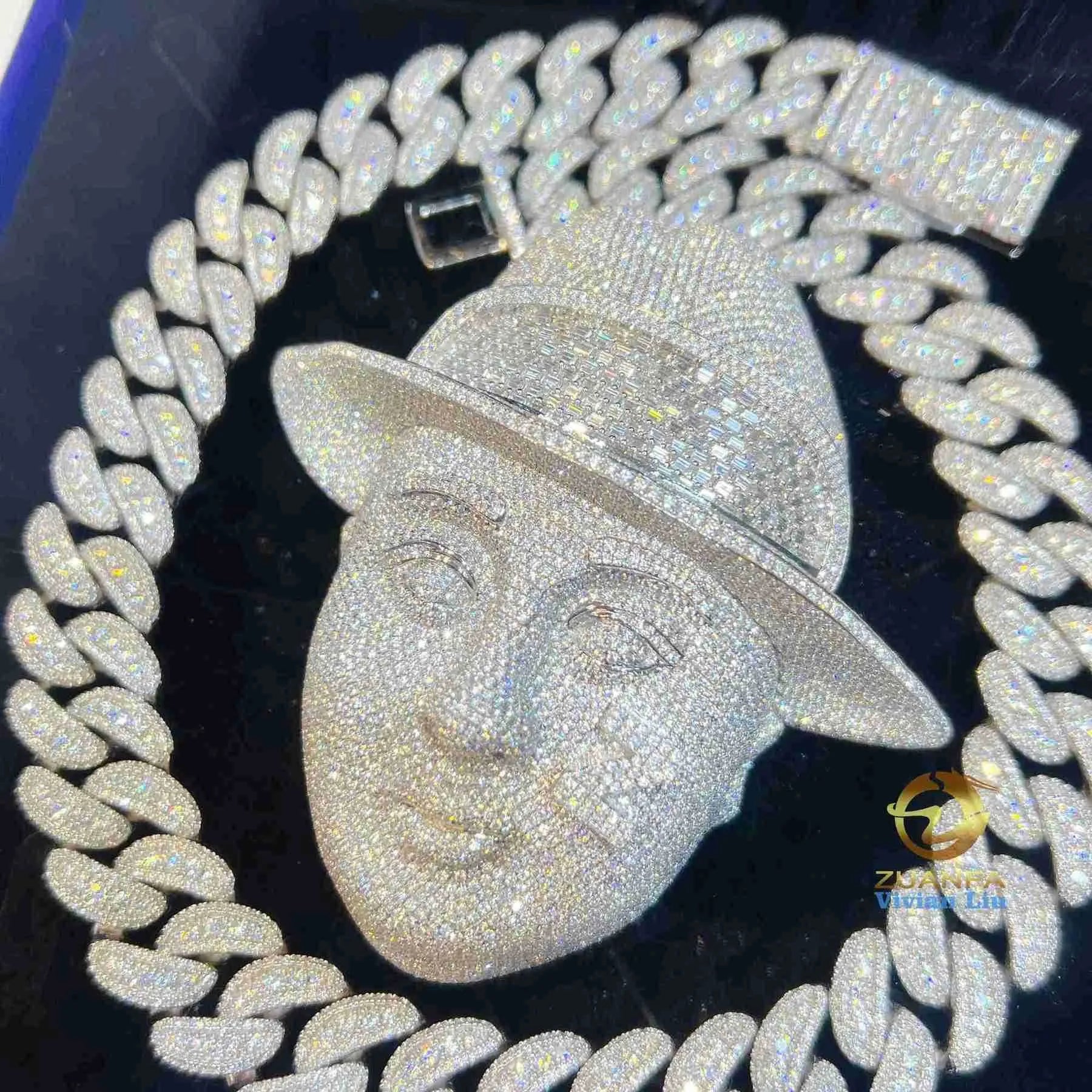 Al Capone Iced Out Pendant Necklace - VVS Moissanite Diamond Cut for Men & Women | Perfect for Hip-Hop Fashion, Parties & Luxury Gifts