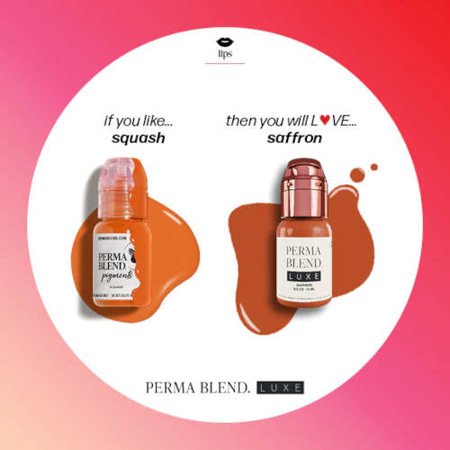 Perma Blend Luxe Saffron Pigment - Professional Cosmetic Tattoo Ink for Eyebrows & Lips | Vegan, Cruelty-Free | Perfect for Microblading, Ombre Brows & Permanent Makeup Artists